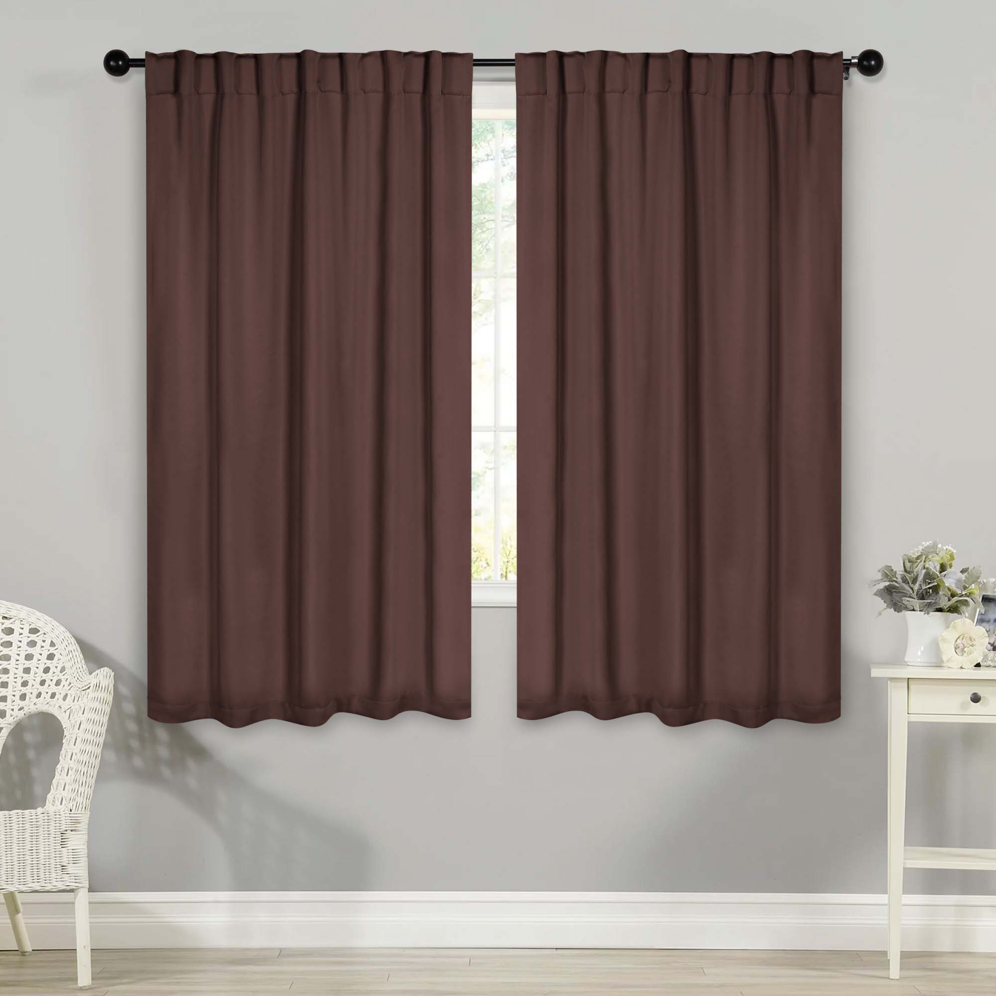 Solid Room Darkening Blackout Curtain Panels, Back Tabs, Set of 2 - Blackout Curtains by Superior Brand