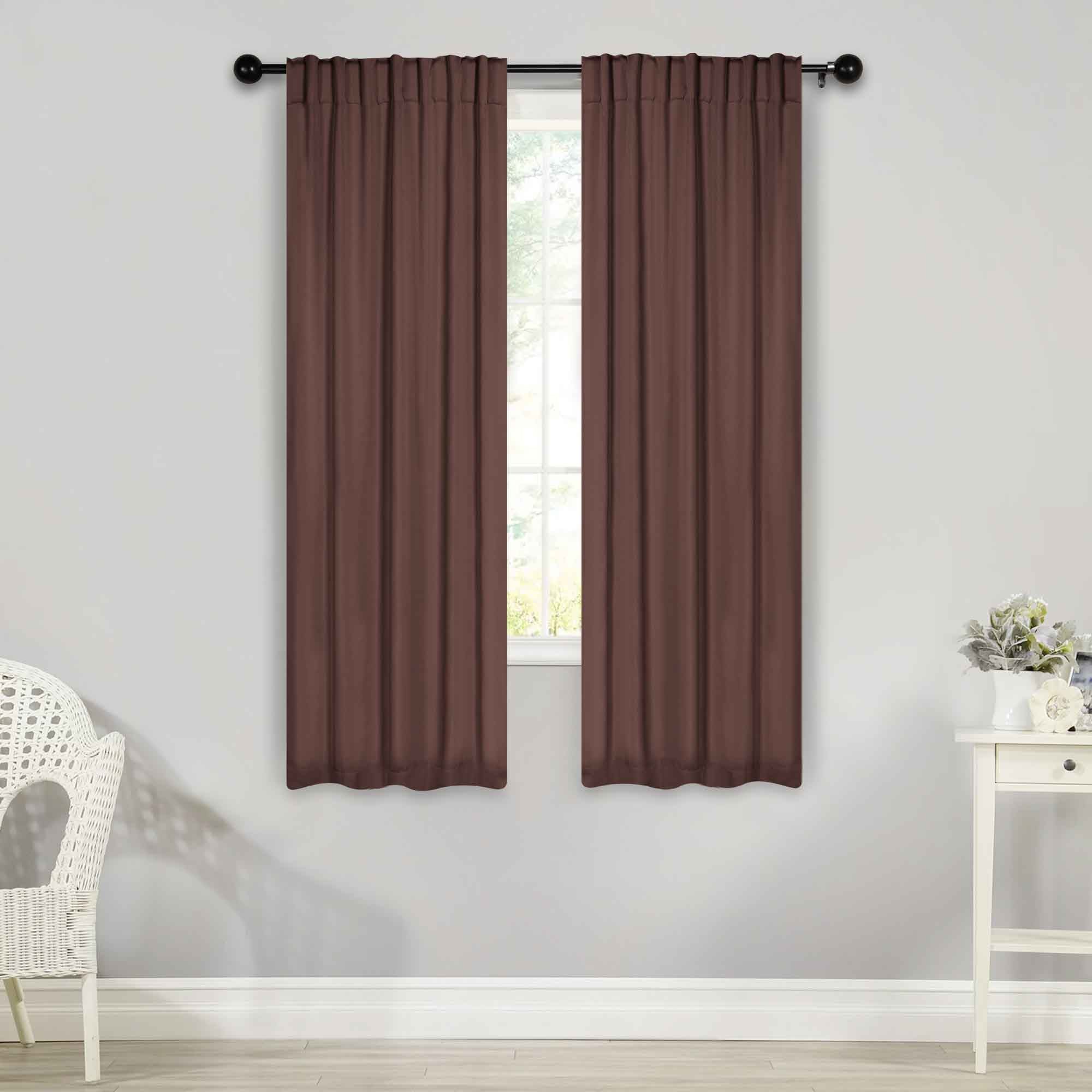 Solid Room Darkening Blackout Curtain Panels, Back Tabs, Set of 2 - Blackout Curtains by Superior Brand