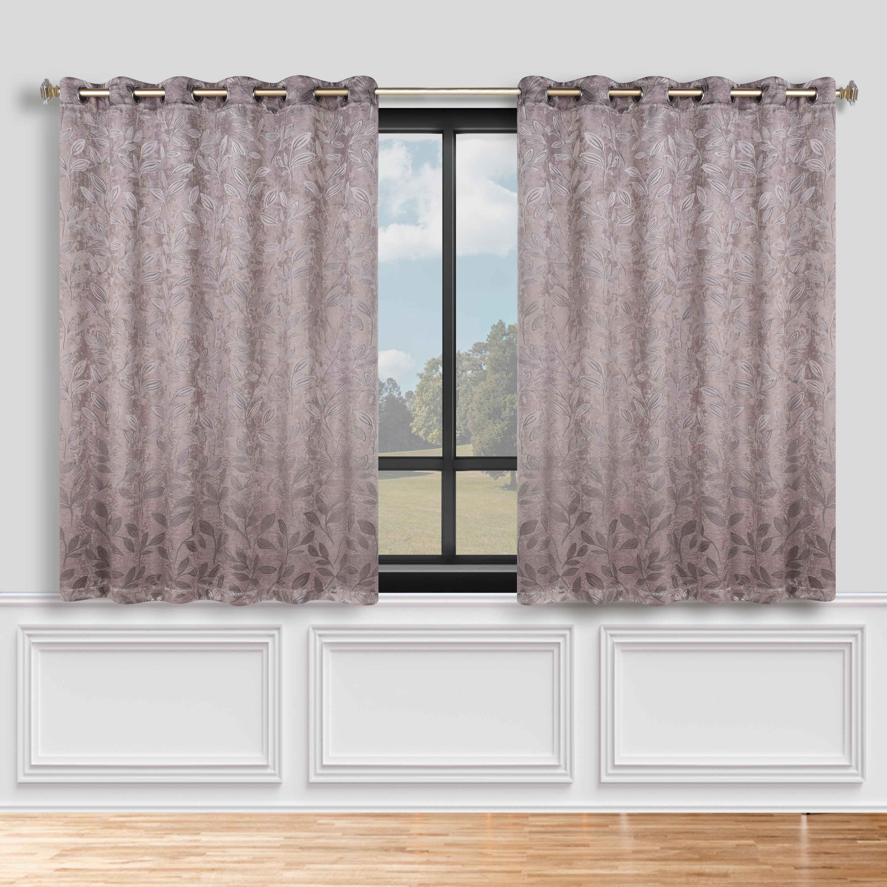 Leaves Room Darkening Grommet Blackout Curtain Panels, Set of 2 - Blackout Curtains by Superior