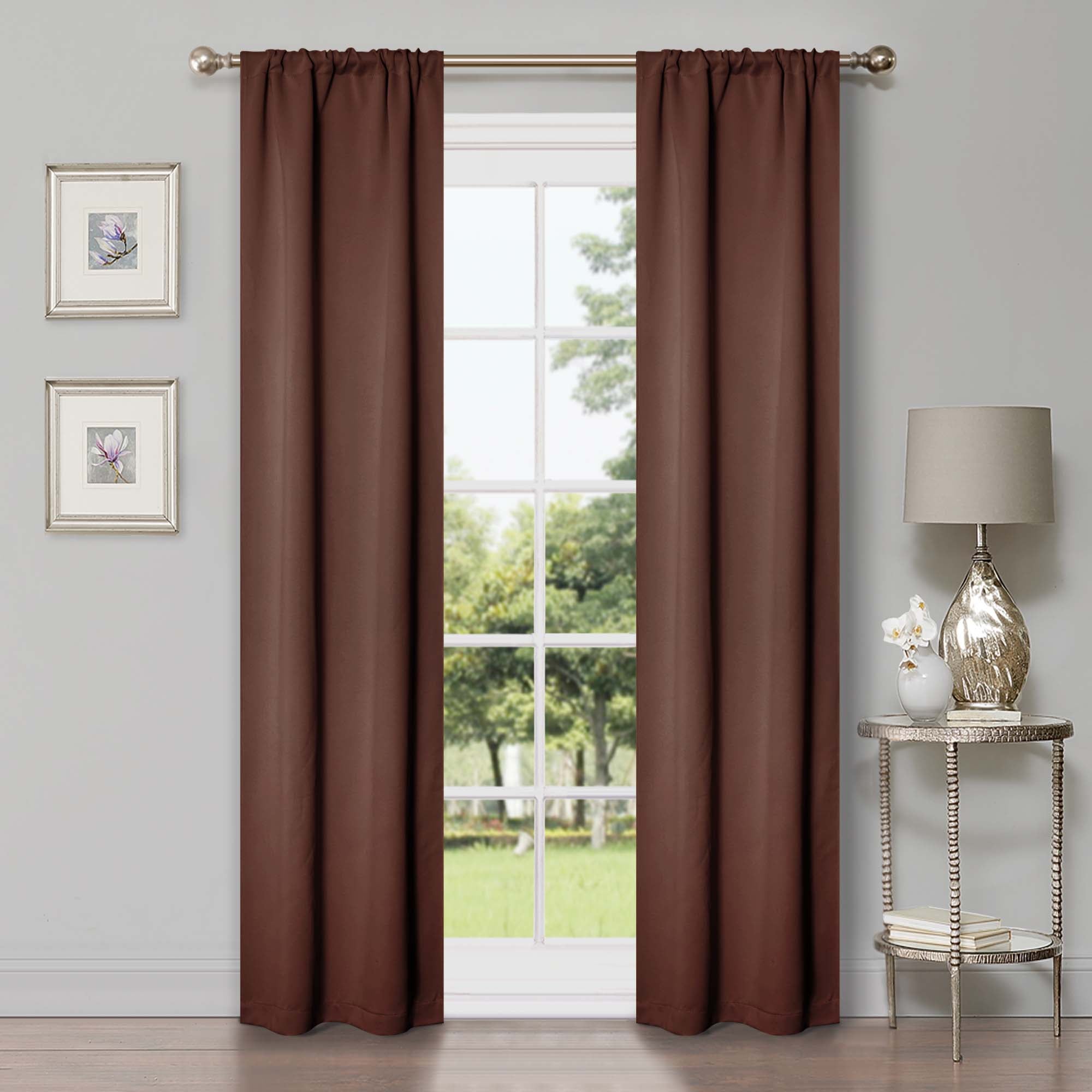 Solid Room Darkening Rod Pocket Blackout Curtain Panels, Set of 2 - Blackout Curtains by Superior