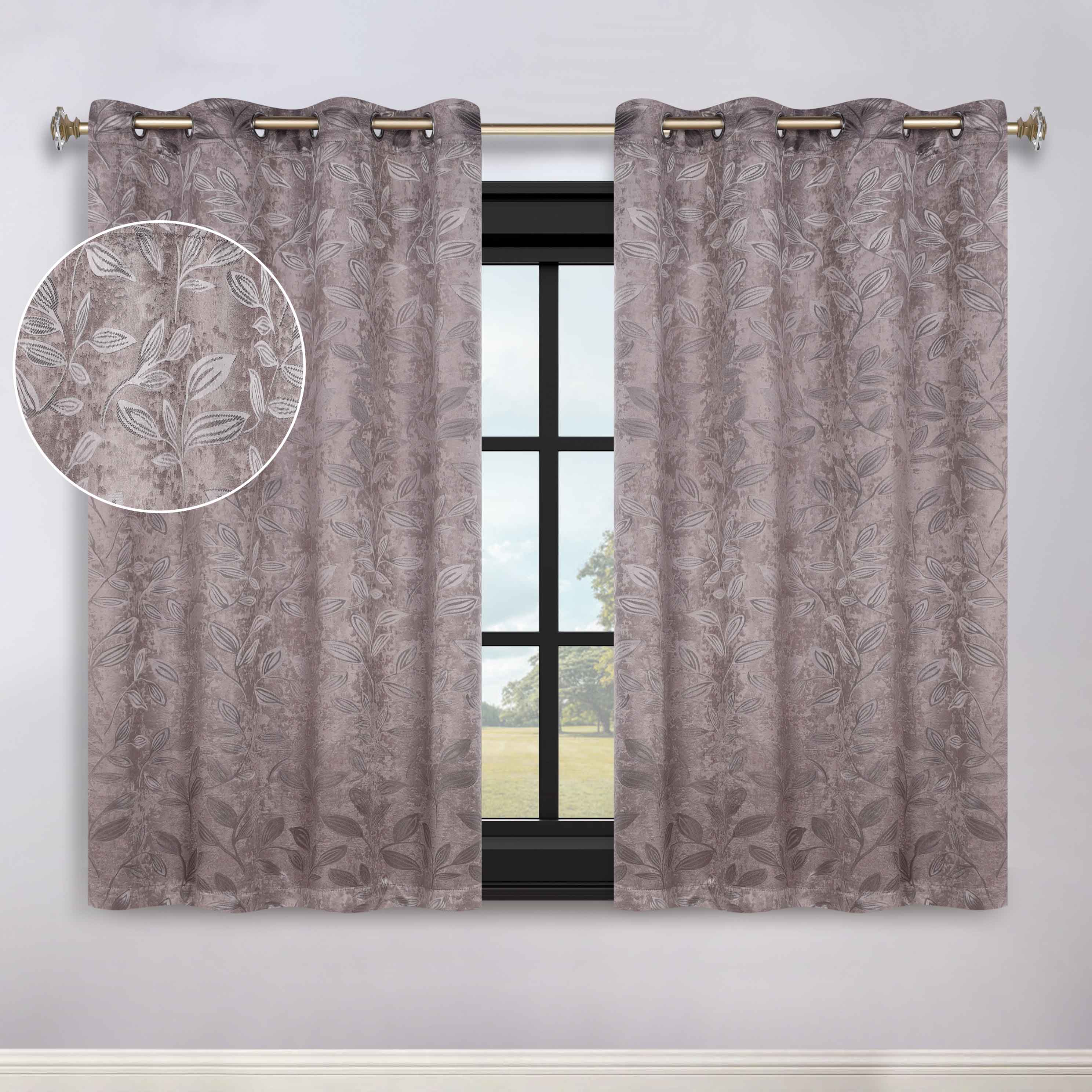 Leaves Room Darkening Grommet Blackout Curtain Panels, Set of 2 - Blackout Curtains by Superior