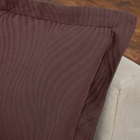 Cascade Cotton Jacquard Matelasse 3-Piece Bedspread Set - Chocolate