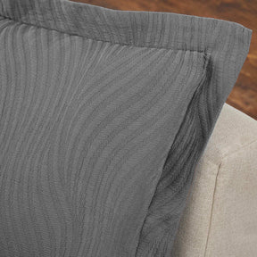 Cascade Cotton Jacquard Matelasse 3-Piece Bedspread Set - Grey