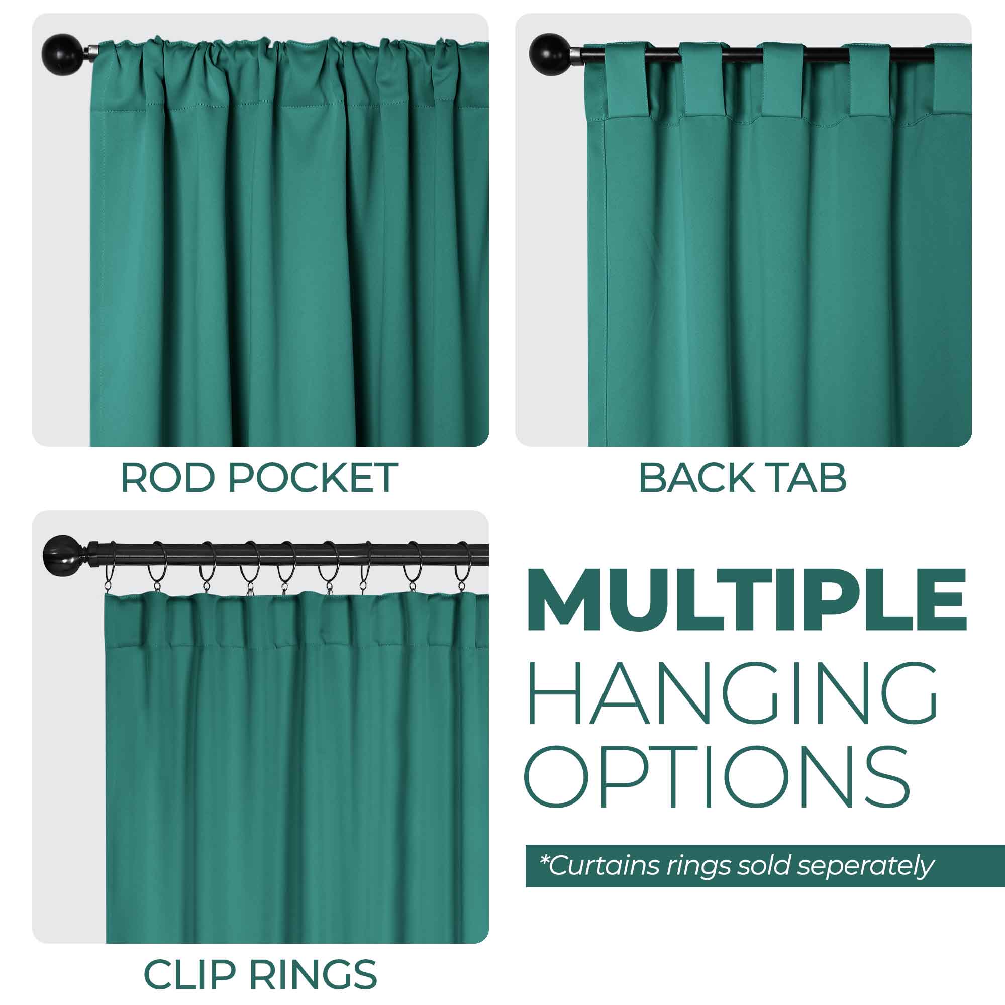 Solid Room Darkening Blackout Curtain Panels, Back Tabs, Set of 2 - Blackout Curtains by Superior