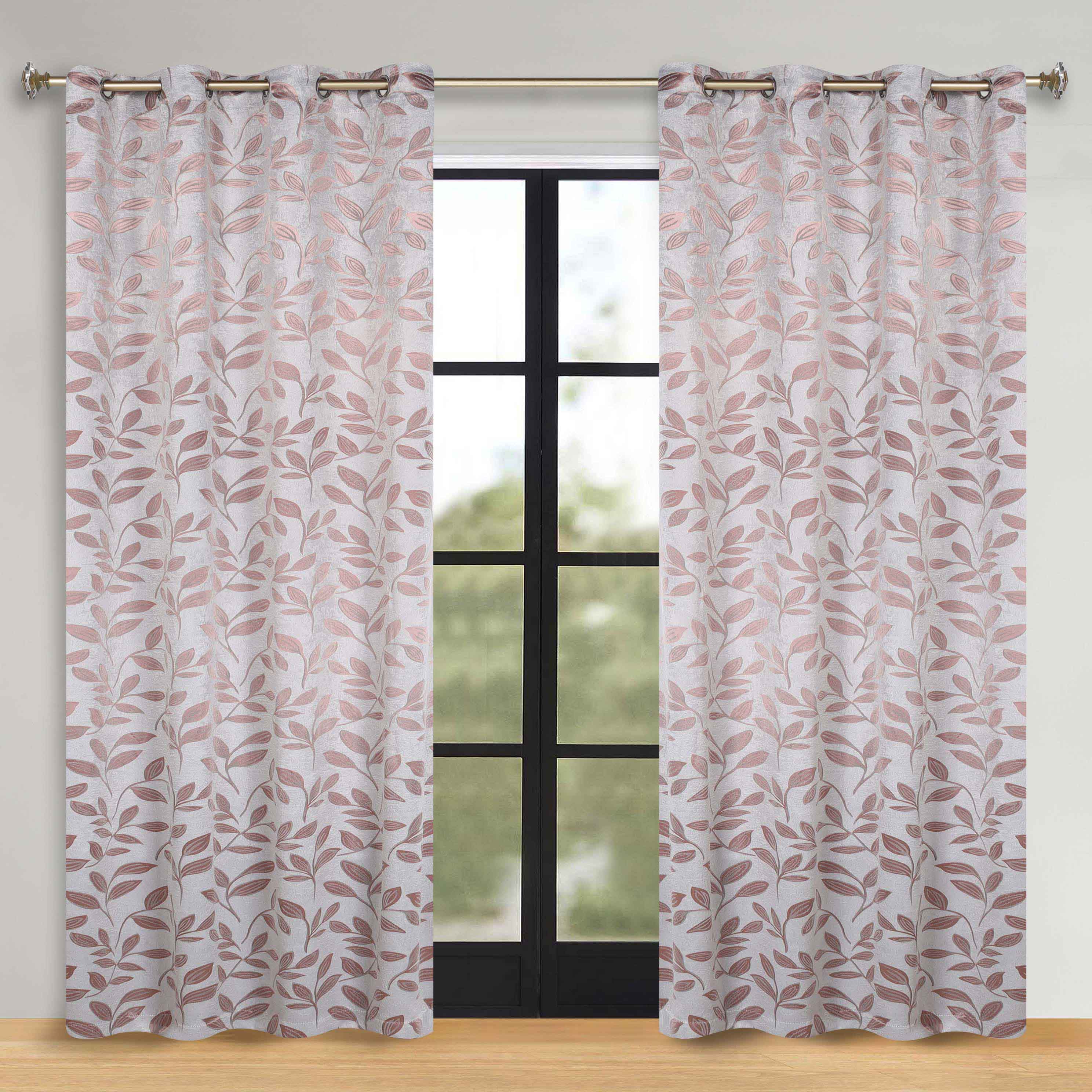 Leaves Room Darkening Washable Blackout Curtain Panels, Set of 2 - Blackout Curtains by Superior