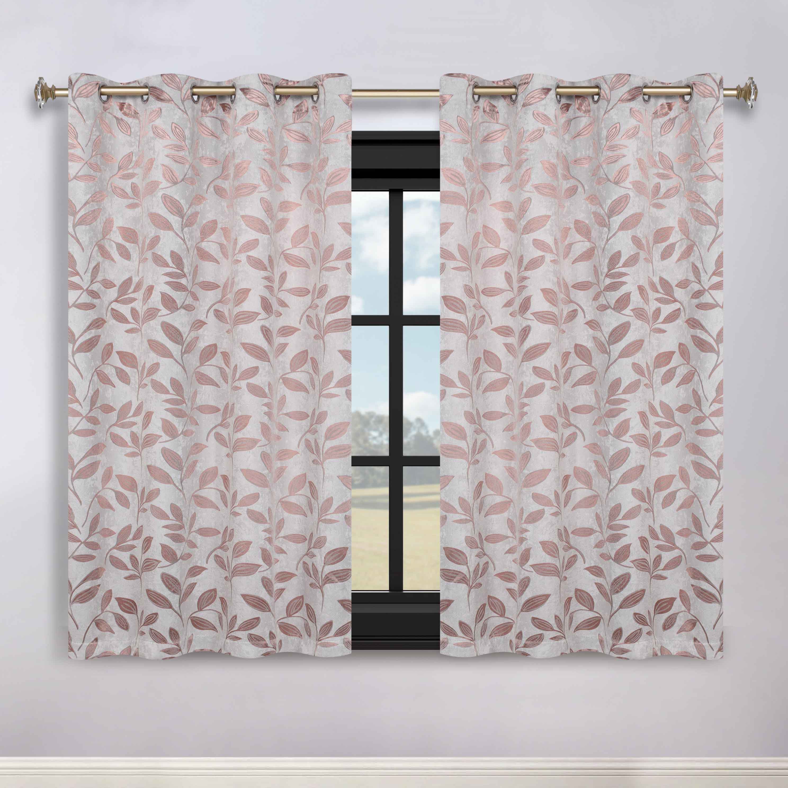 Leaves Room Darkening Washable Blackout Curtain Panels, Set of 2 - Blackout Curtains by Superior