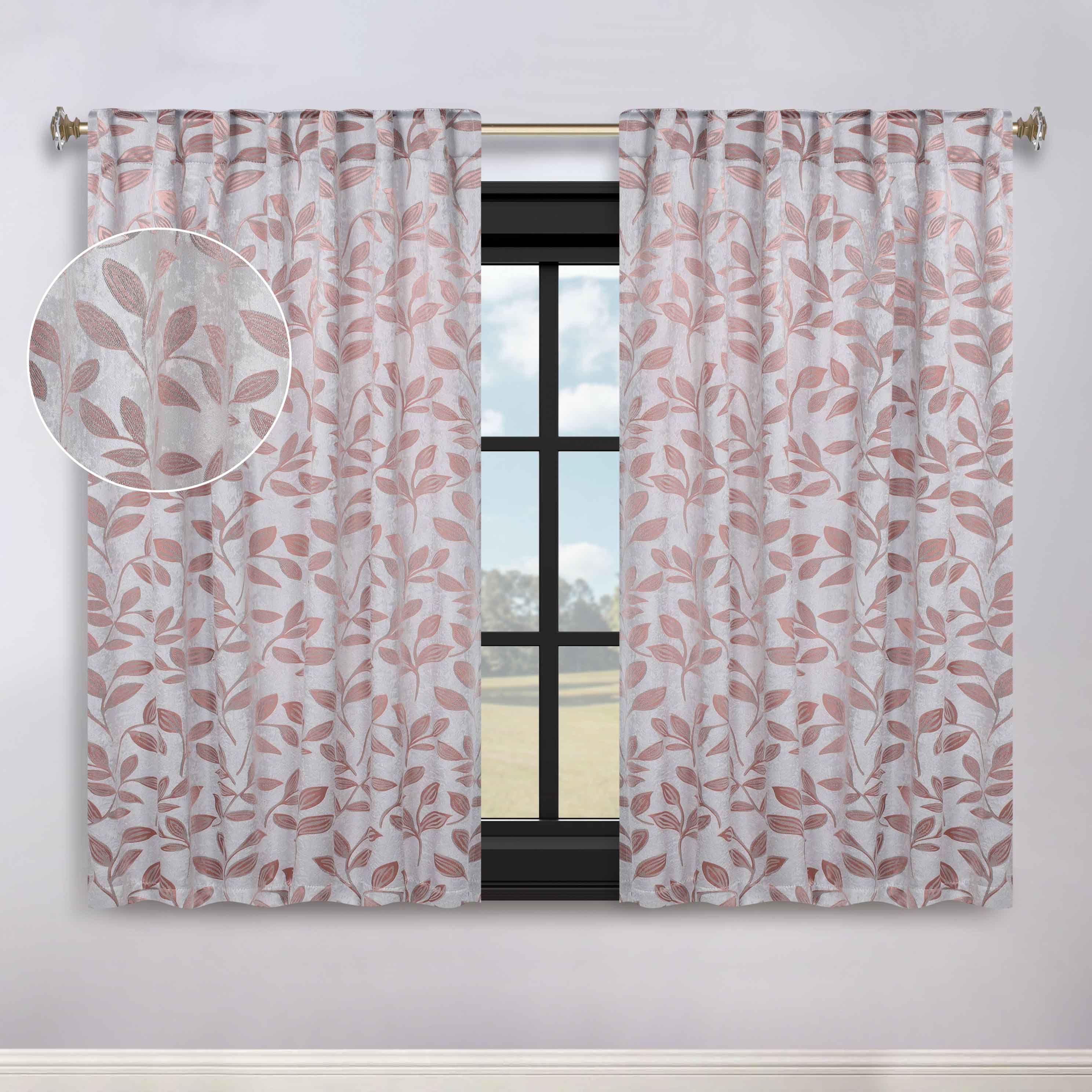 Leaves Room Darkening Back Tabs Blackout Curtain Panels, Set of 2 - Blackout Curtains by Superior Brand