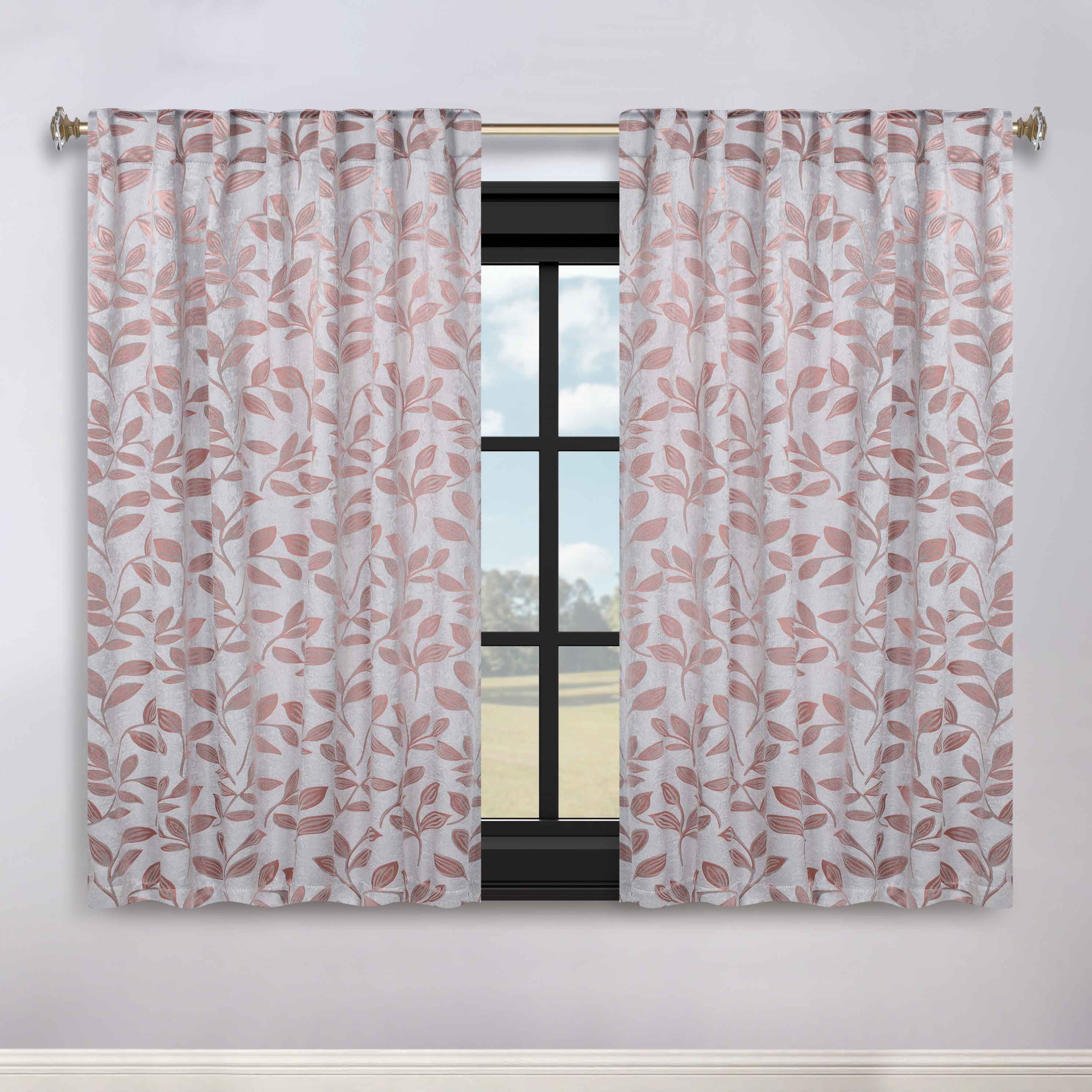 Leaves Room Darkening Back Tabs Blackout Curtain Panels, Set of 2 - Blackout Curtains by Superior