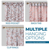 Leaves Room Darkening Back Tabs Blackout Curtain Panels, Set of 2 - Blackout Curtains by Superior