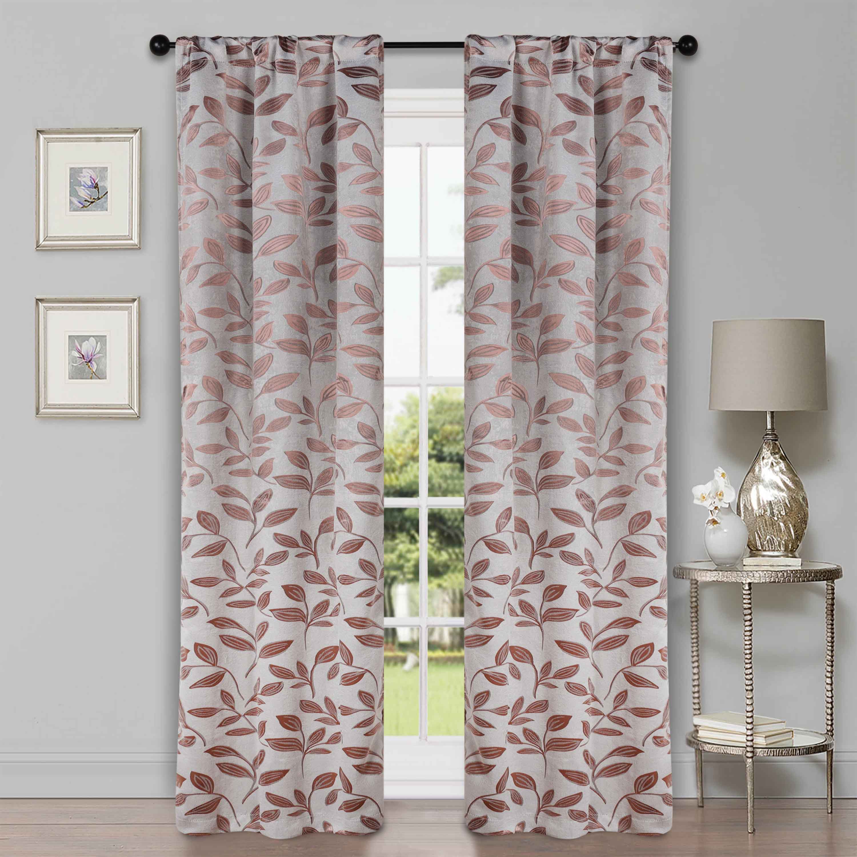 Leaves Room Darkening Washable Blackout Curtain Panels, Set of 2 - Blackout Curtains by Superior Brand