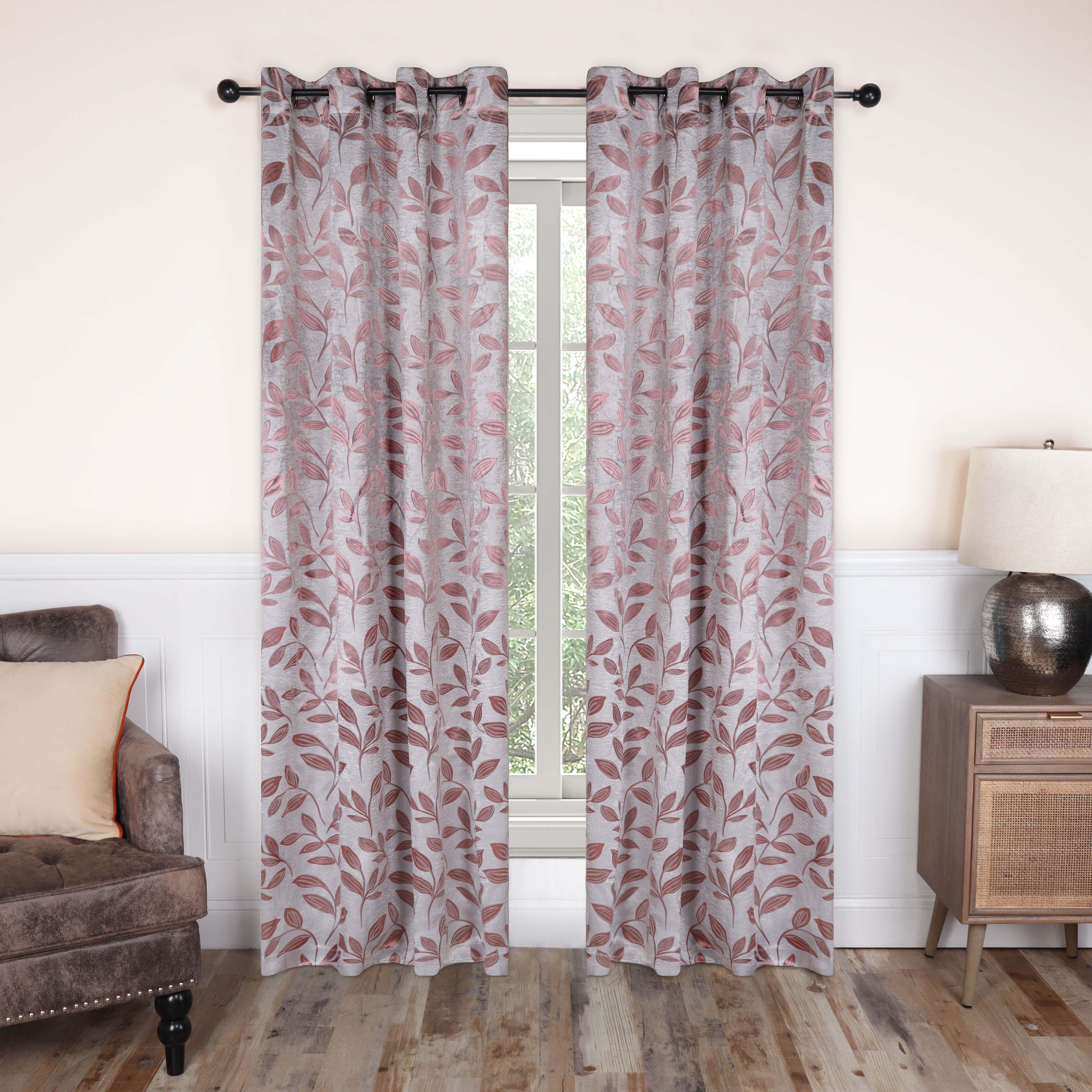 Leaves Machine Washable Room Darkening Blackout Curtains, Set of 2 - Blackout Curtains by Superior