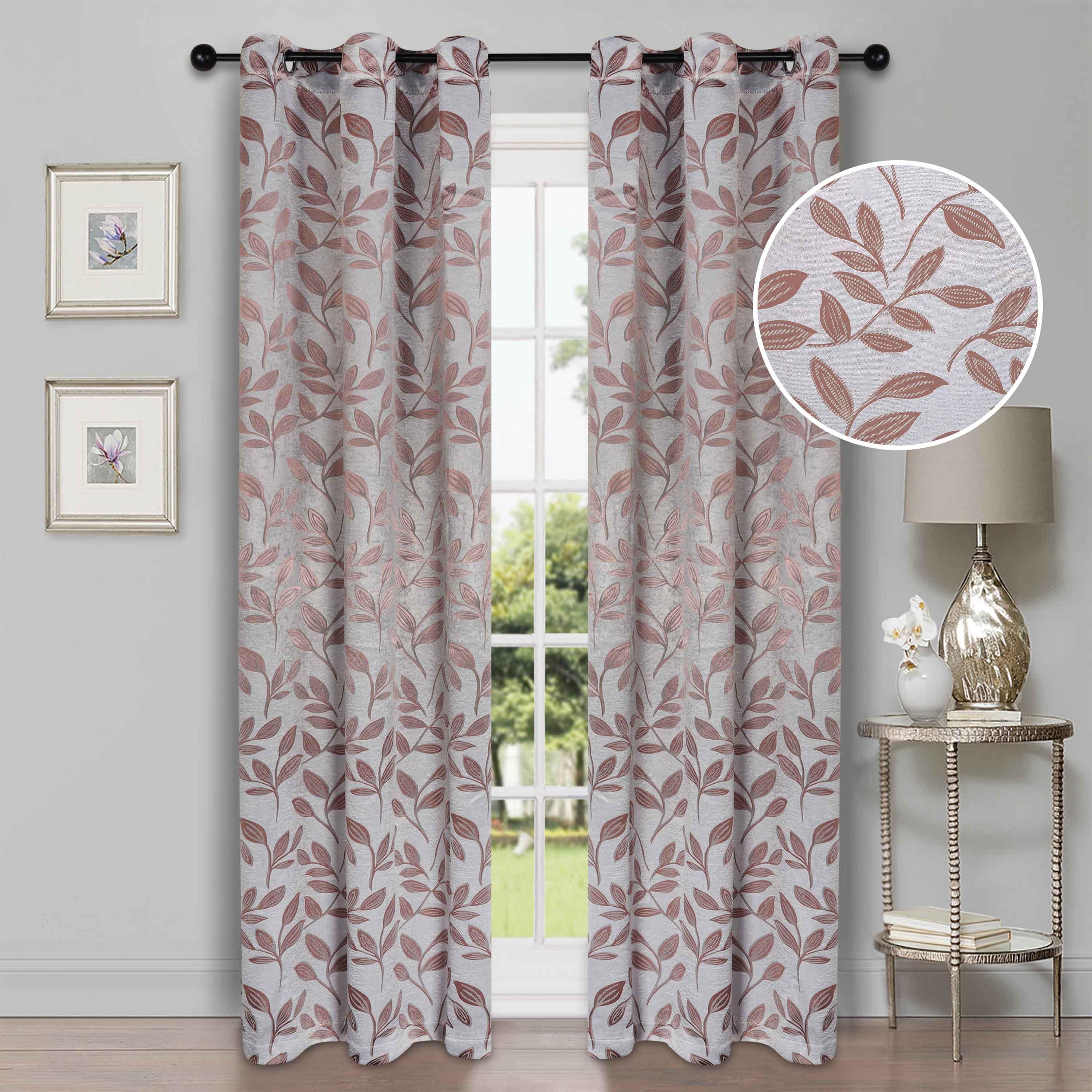 Leaves Machine Washable Room Darkening Blackout Curtains, Set of 2 - Blackout Curtains by Superior