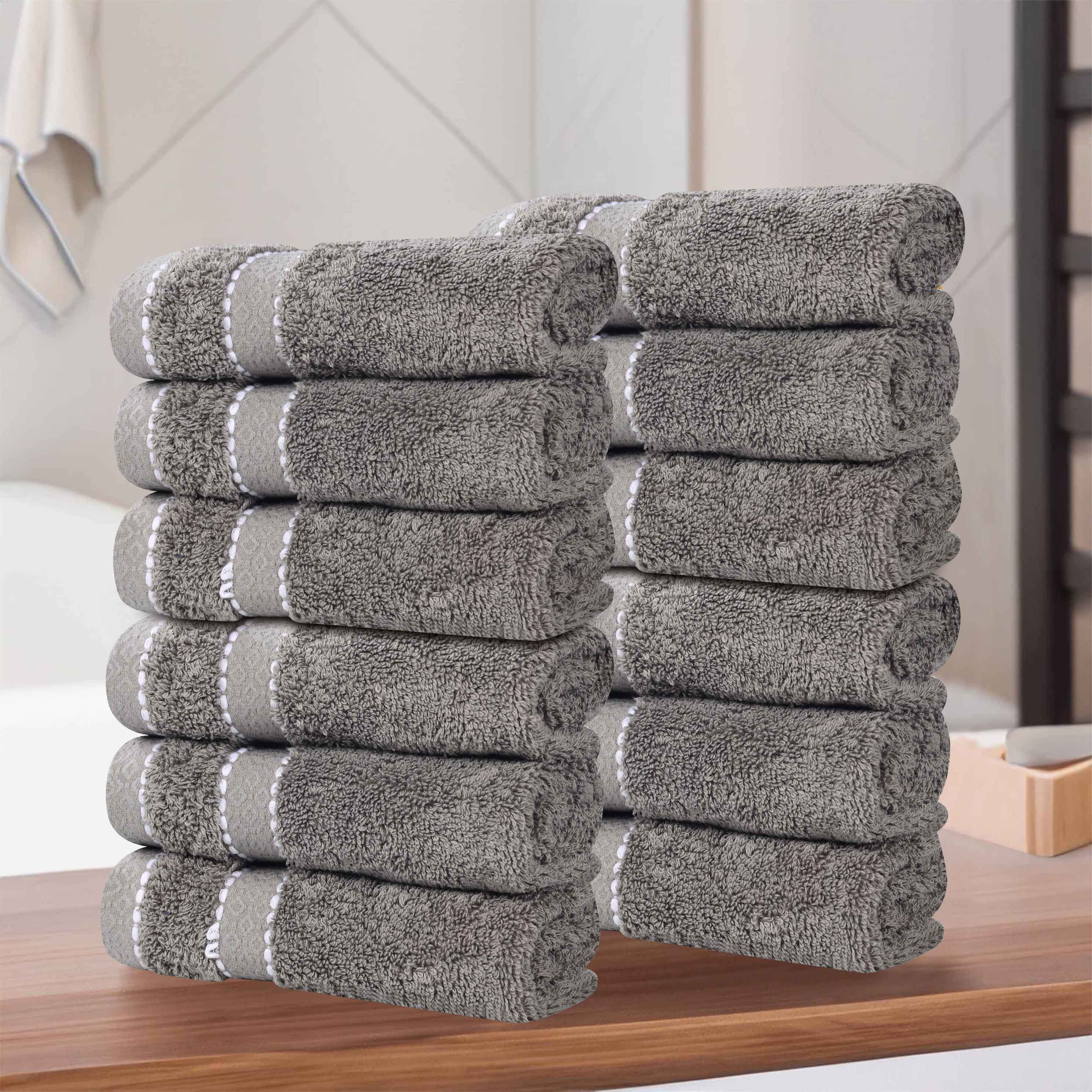 Egyptian Giza Cotton Plush Soft Face Towel Set of 12 - Egyptian Cotton Face Towel by Superior Brand