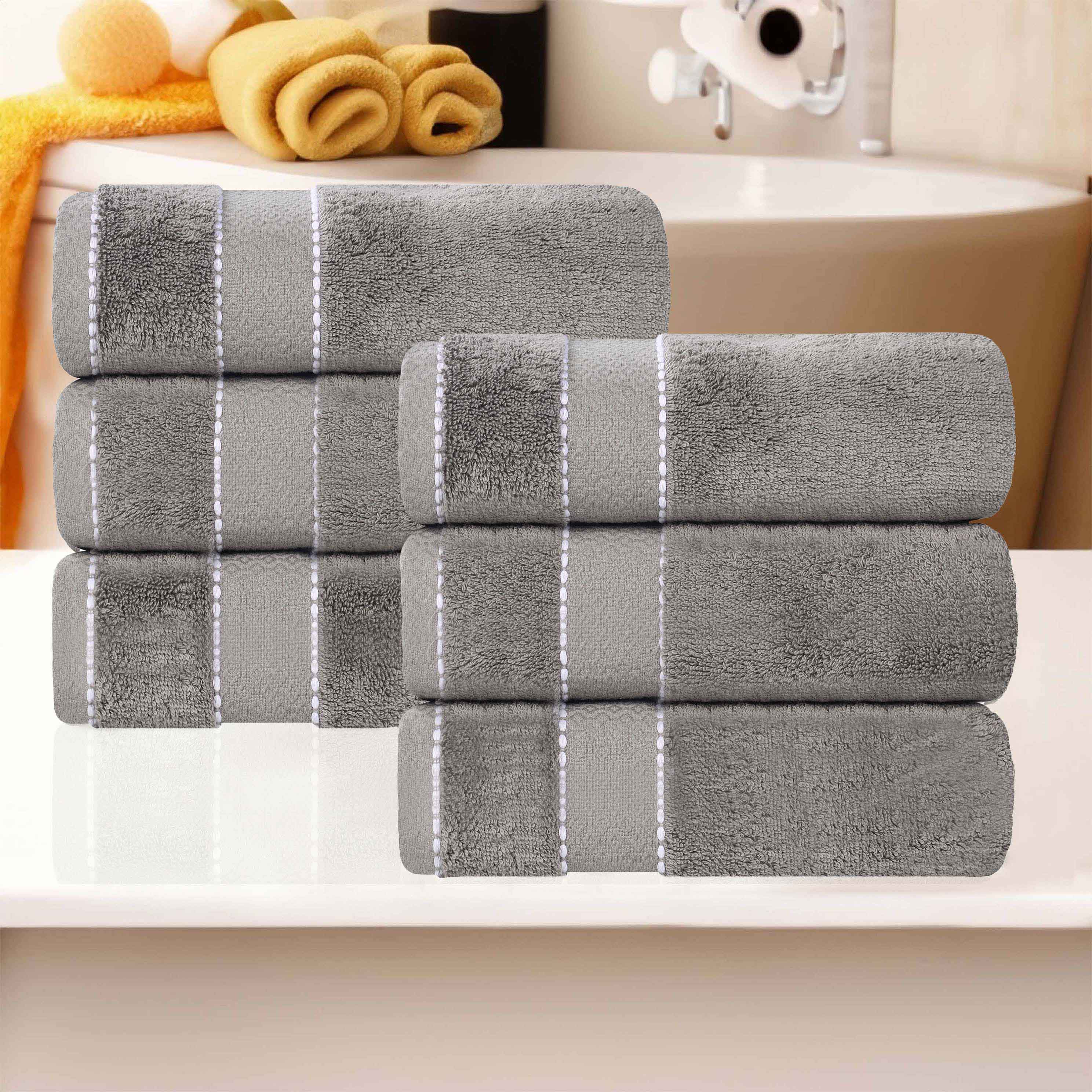 Niles Egyptian Giza Cotton Plush Thick Absorbent Hand Towel Set of 6 - Egyptian Cotton Hand Towel by Superior Brand