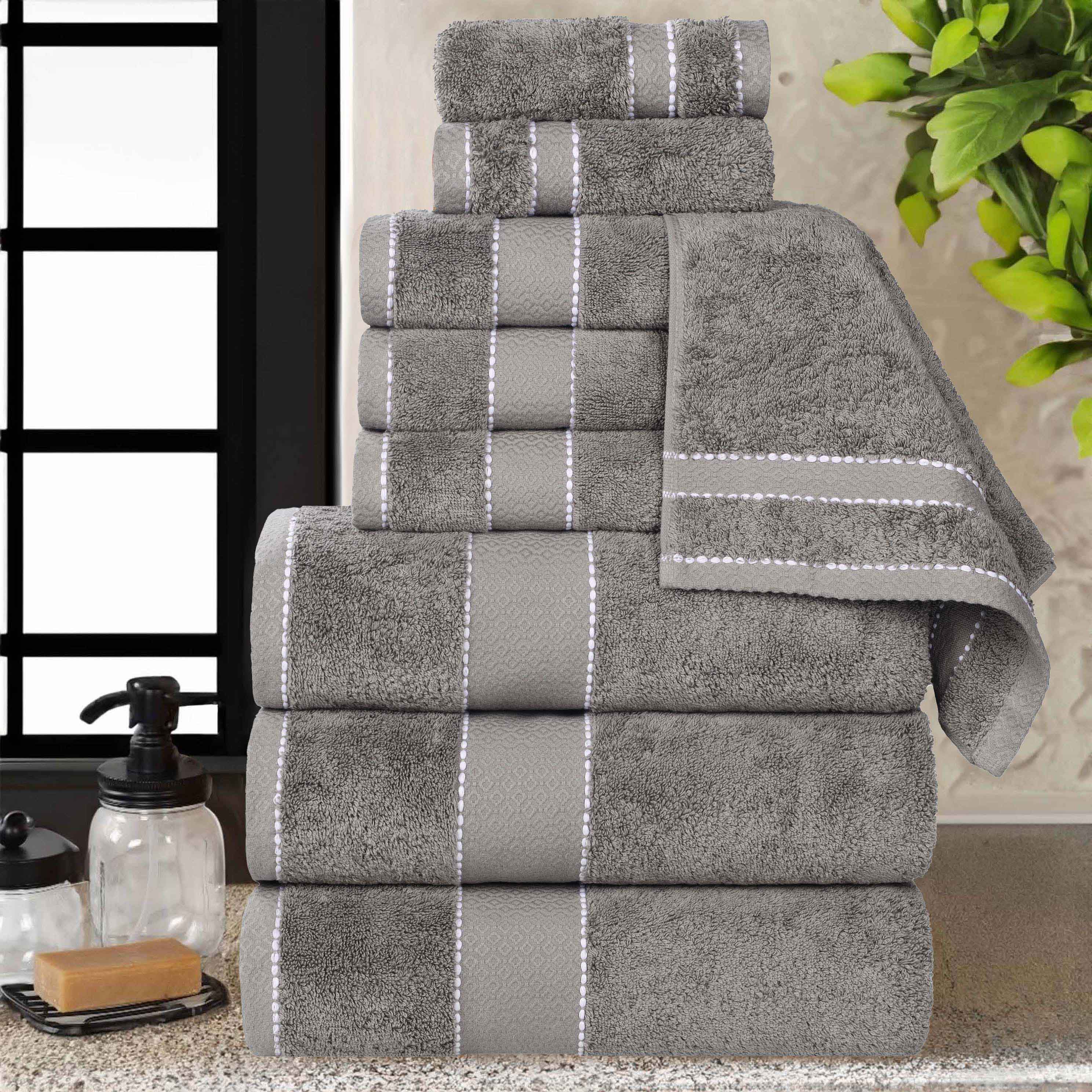 Egyptian Giza Cotton Plush Soft Towel Set 9 Piece - Egyptian Cotton Towel Set by Superior Brand