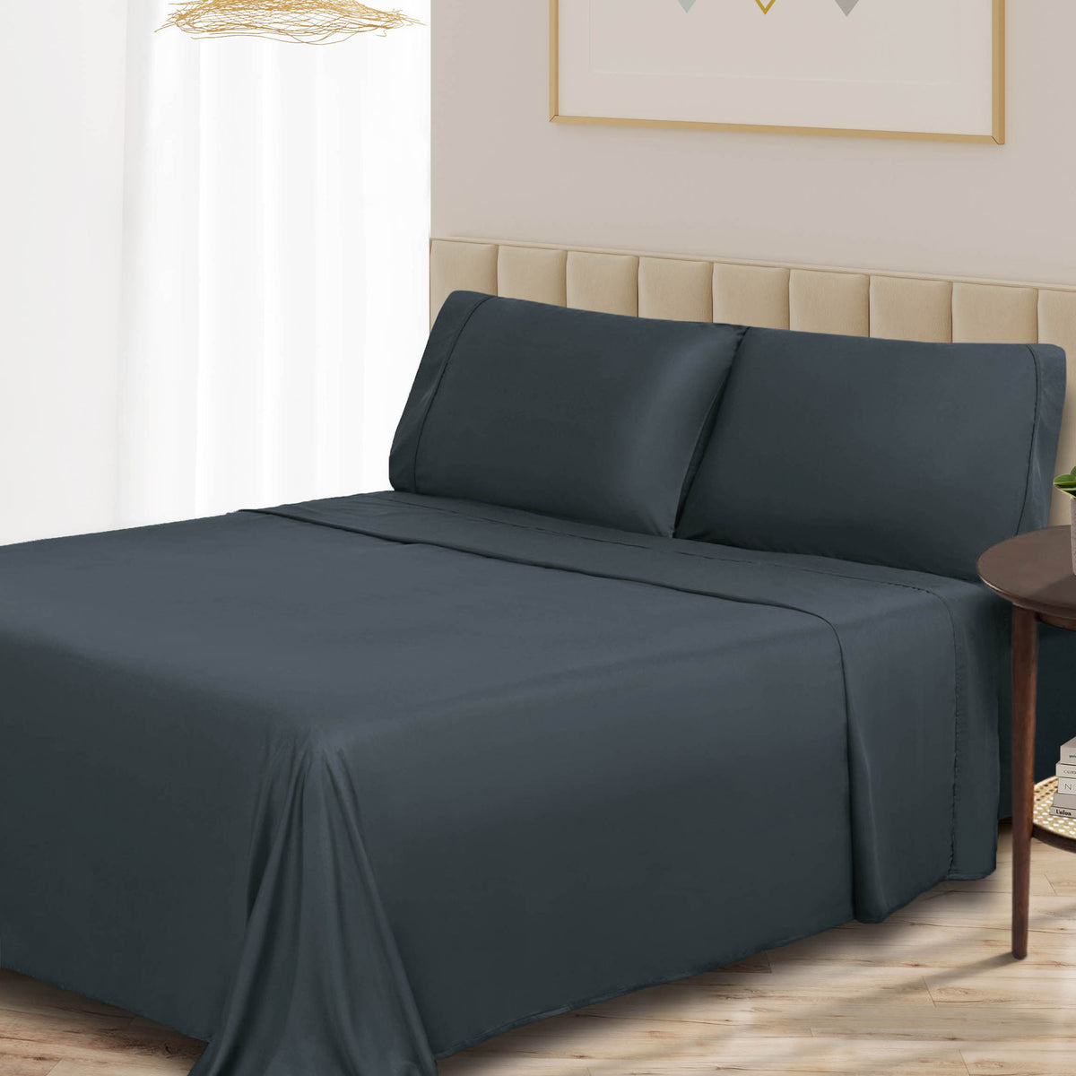 300 Thread Count Rayon From Bamboo Solid Deep Pocket Sheet Set