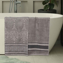 Sadie Zero Twist Cotton Solid and Jacquard Floral Bath Sheet Set of 2 - Bath Sheet by Superior Brand