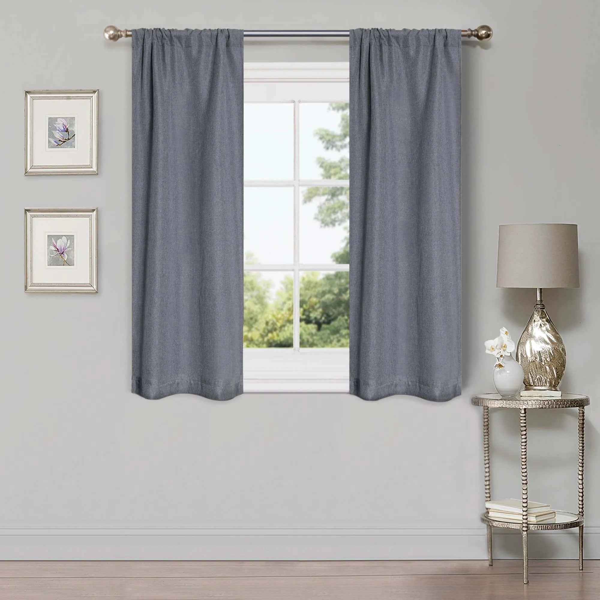 Linen Pattern Washable Room Darkening Blackout Curtains, Set of 2 - Blackout Curtains by Superior Brand