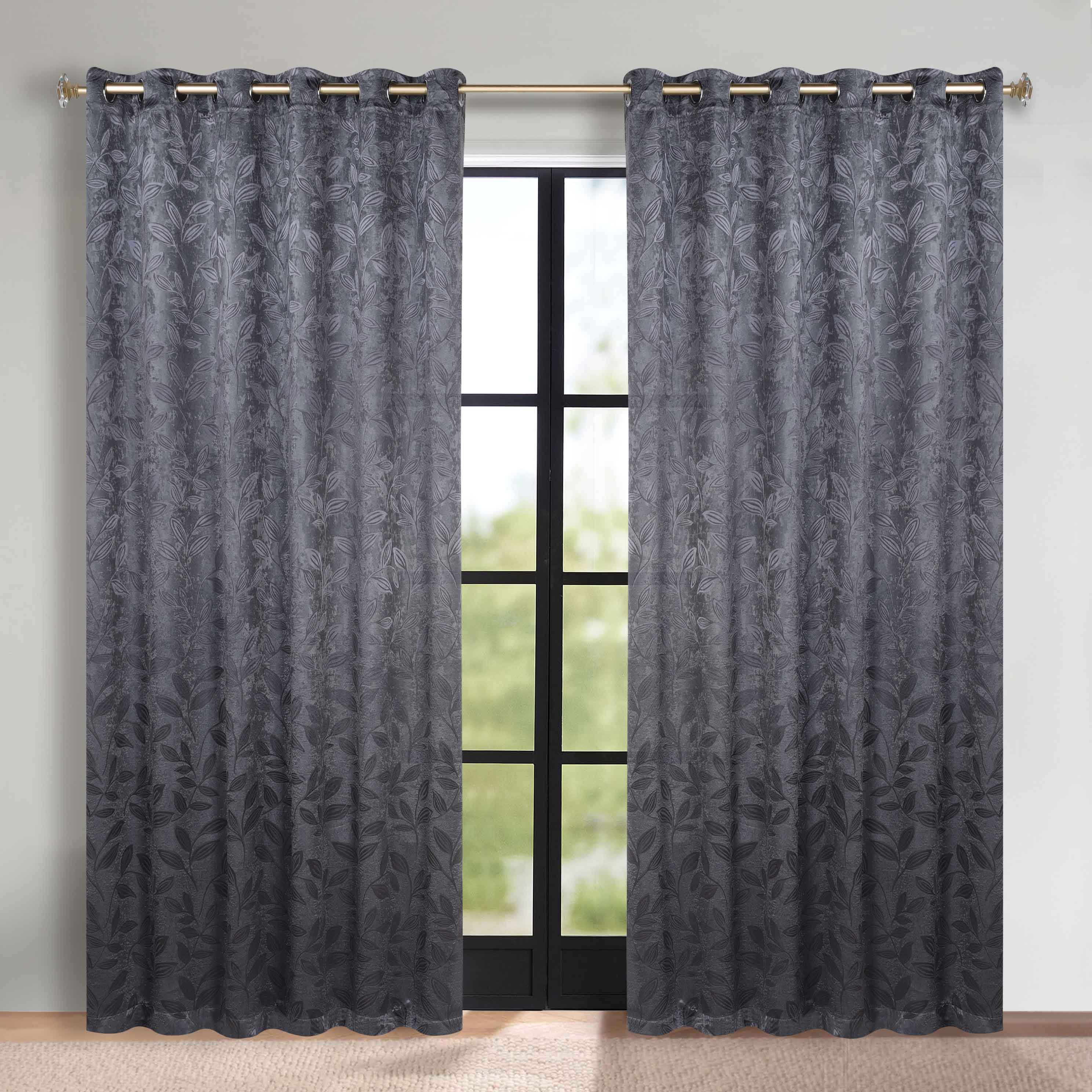 Leaves Room Darkening Grommet Blackout Curtain Panels, Set of 2 - Blackout Curtains by Superior