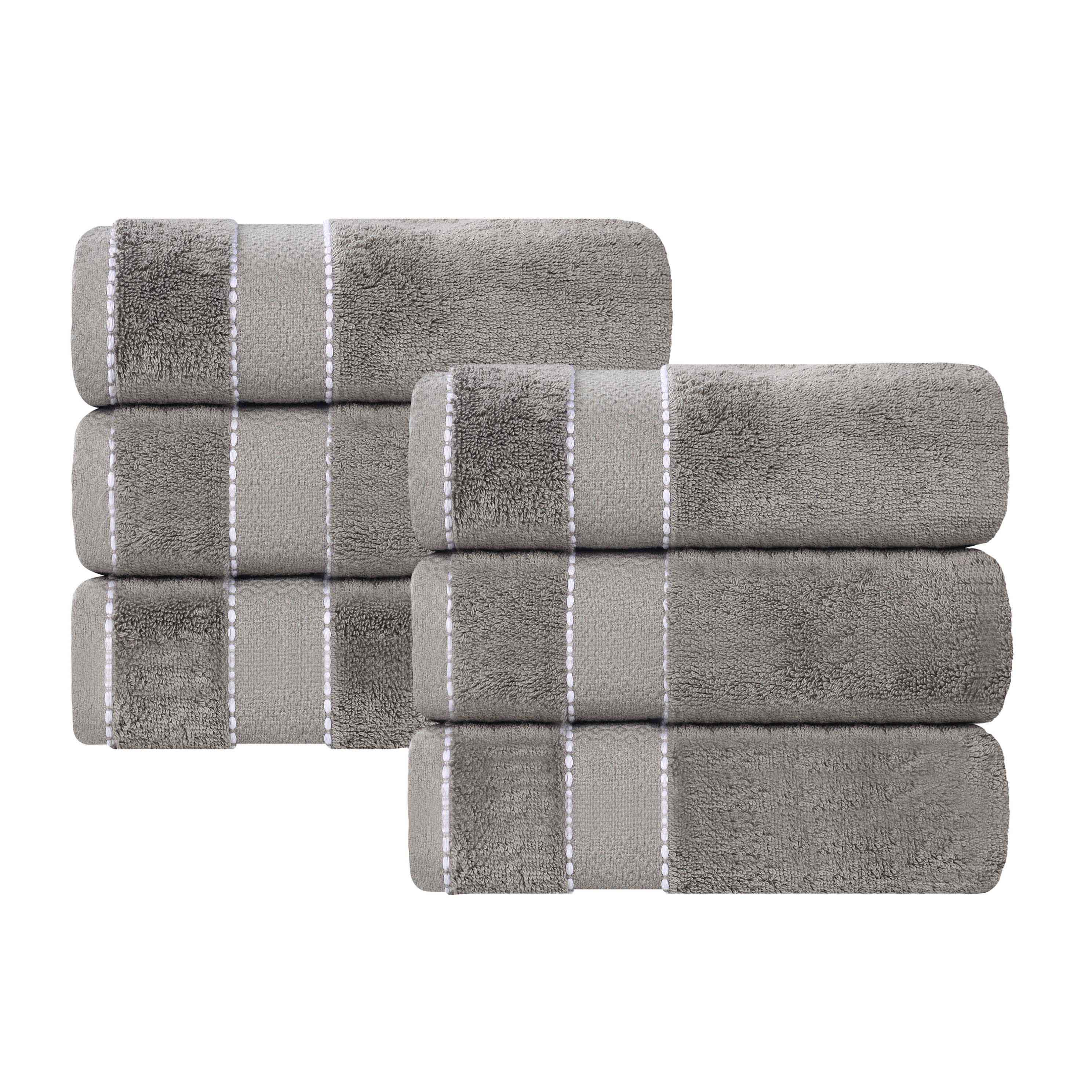Niles Egyptian Giza Cotton Plush Thick Absorbent Hand Towel Set of 6 - Egyptian Cotton Hand Towel by Superior
