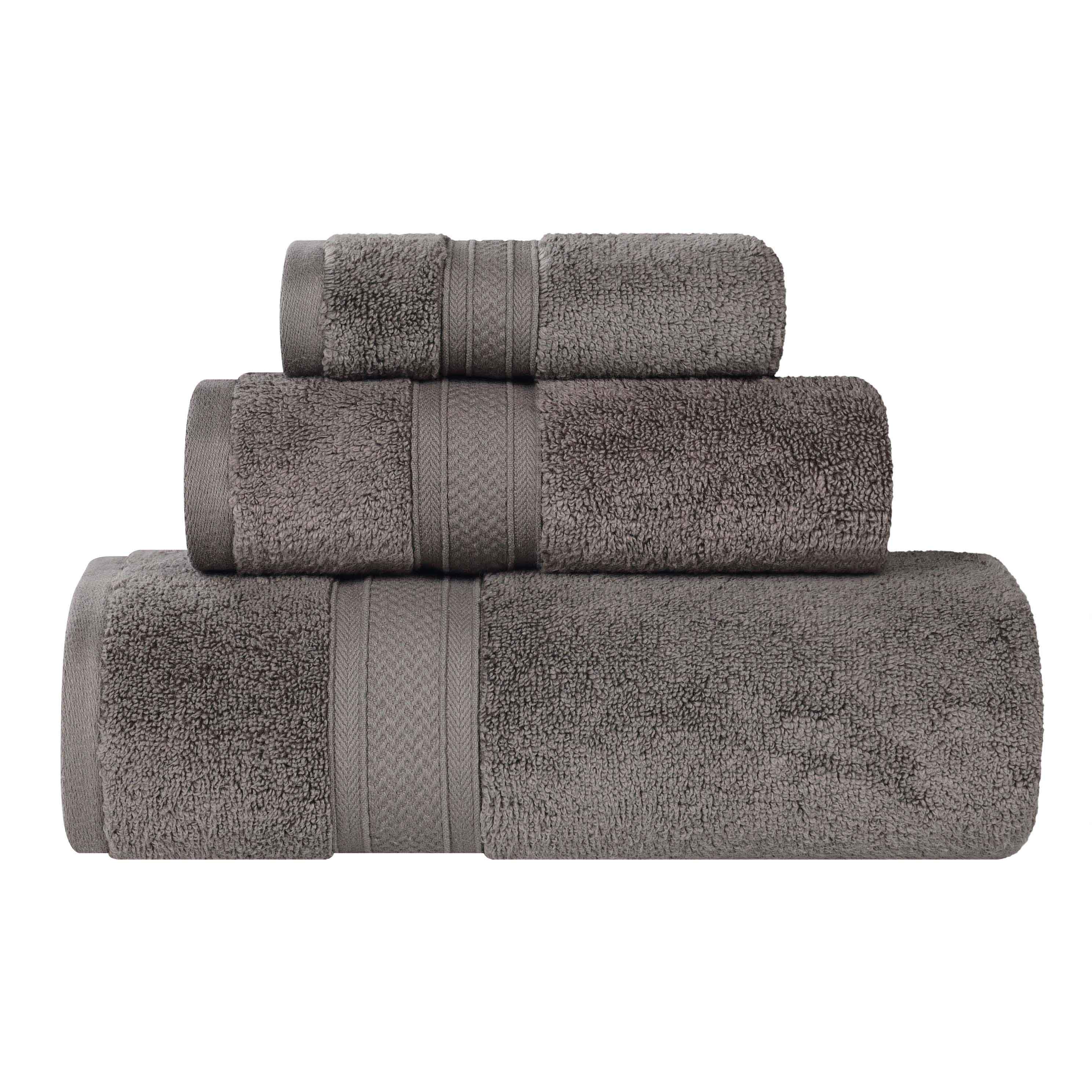 Chevron Zero Twist Solid Soft Absorbent Cotton 3 Piece Towel Set - Towel Set by Superior Brand