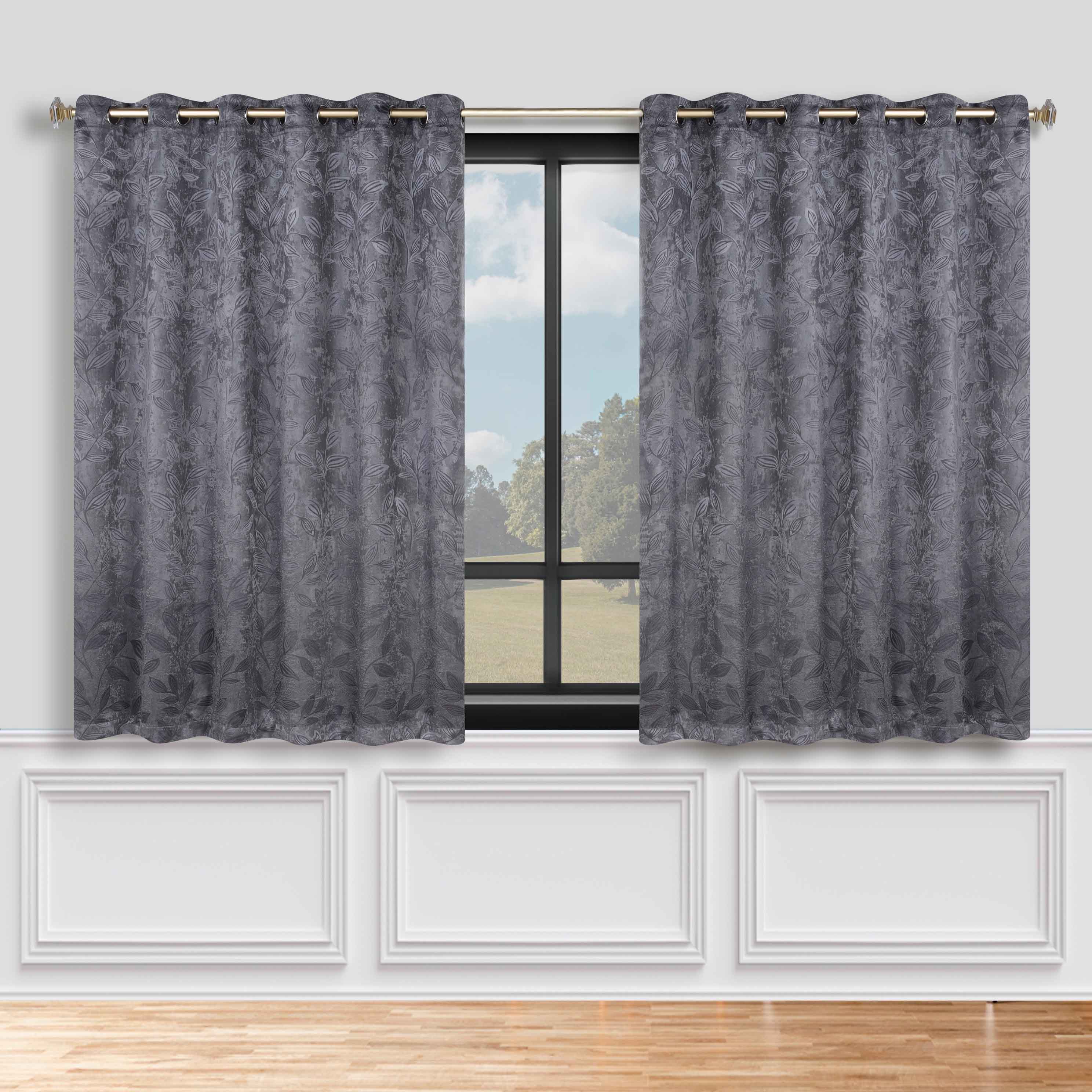 Leaves Room Darkening Grommet Blackout Curtain Panels, Set of 2 - Blackout Curtains by Superior