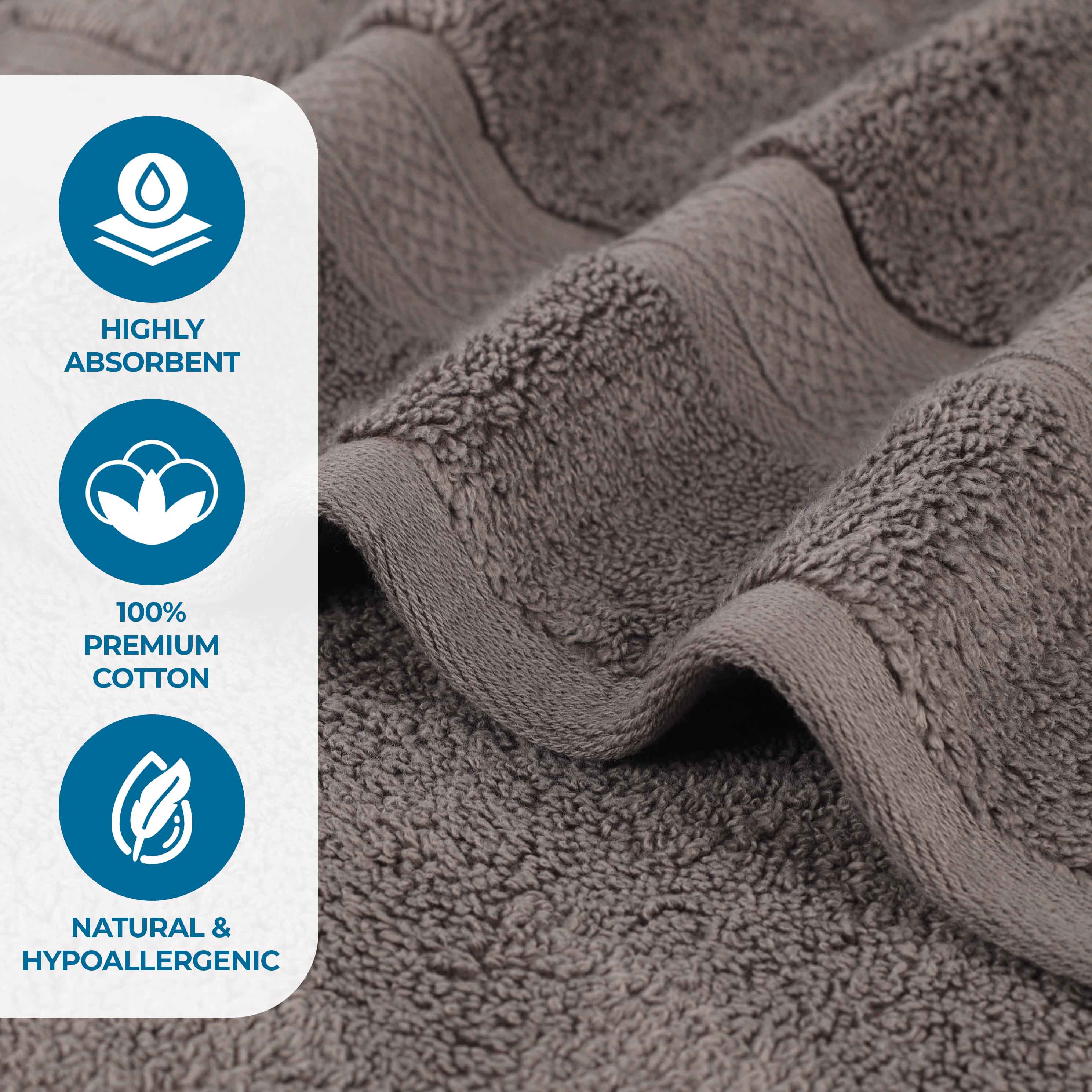 Chevron Zero Twist Solid and Jacquard Cotton 9 Piece Towel Set - Towel Set by Superior