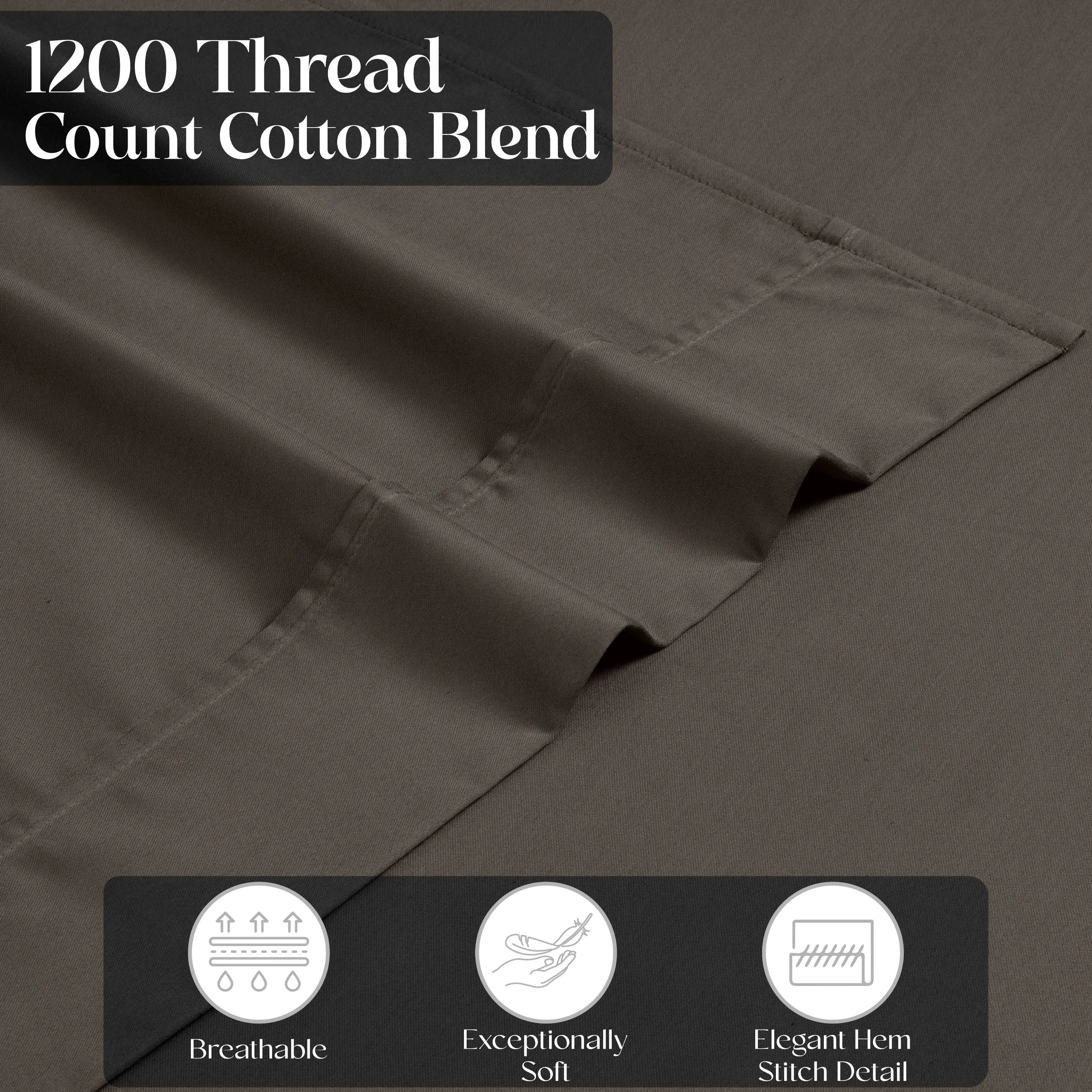 1200 Thread Count Cotton Rich Solid Deep Pocket Bed Sheet Set - Sheet Set by Superior
