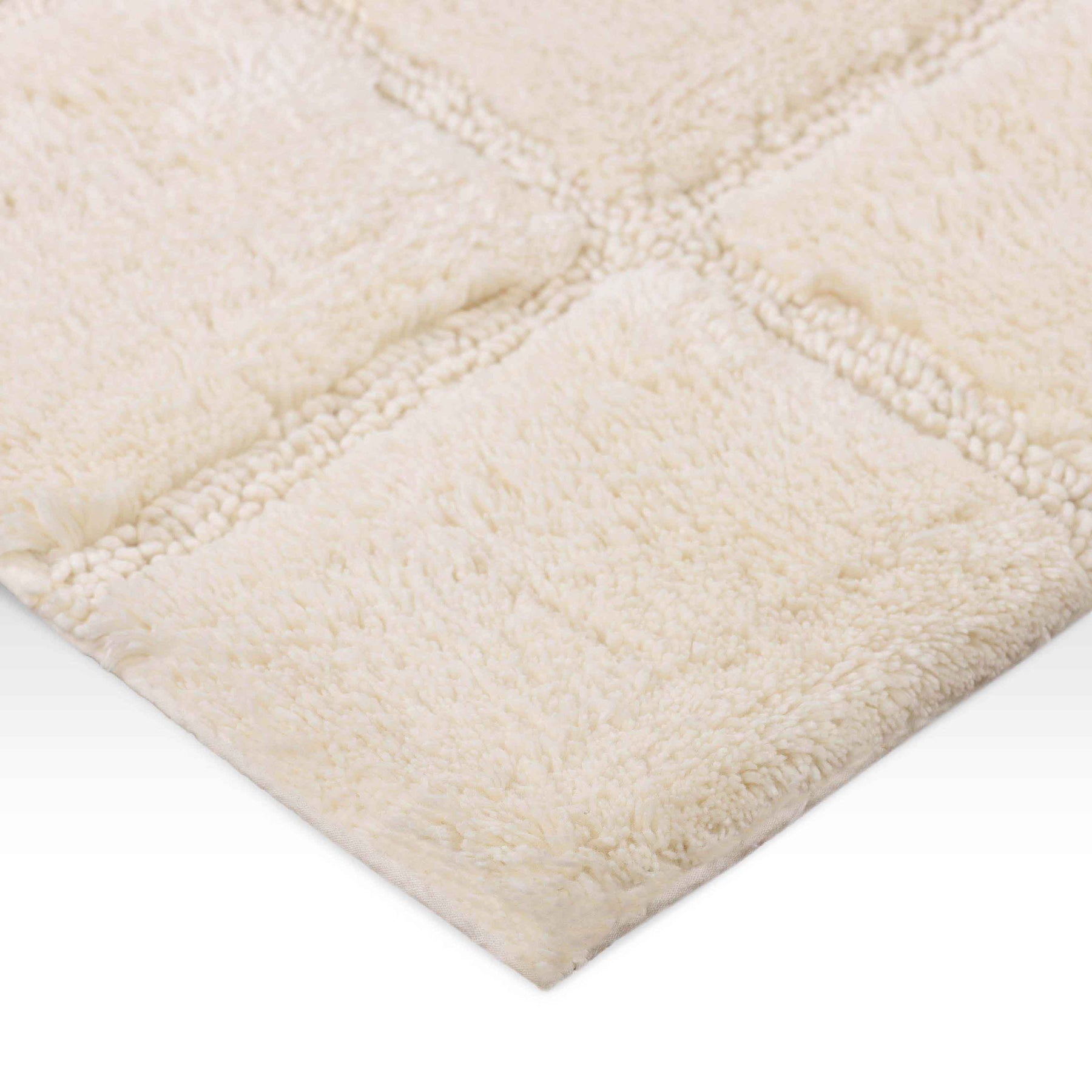 Superior Non-Slip Washable Cotton 2 Piece Bath Rug Set - Ivory