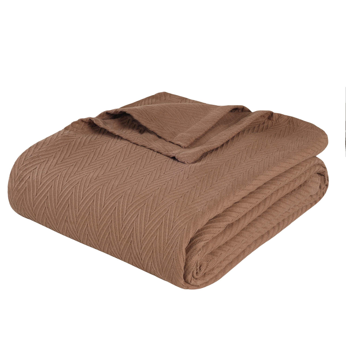 Chevron All-Season Cotton Blanket - Taupe