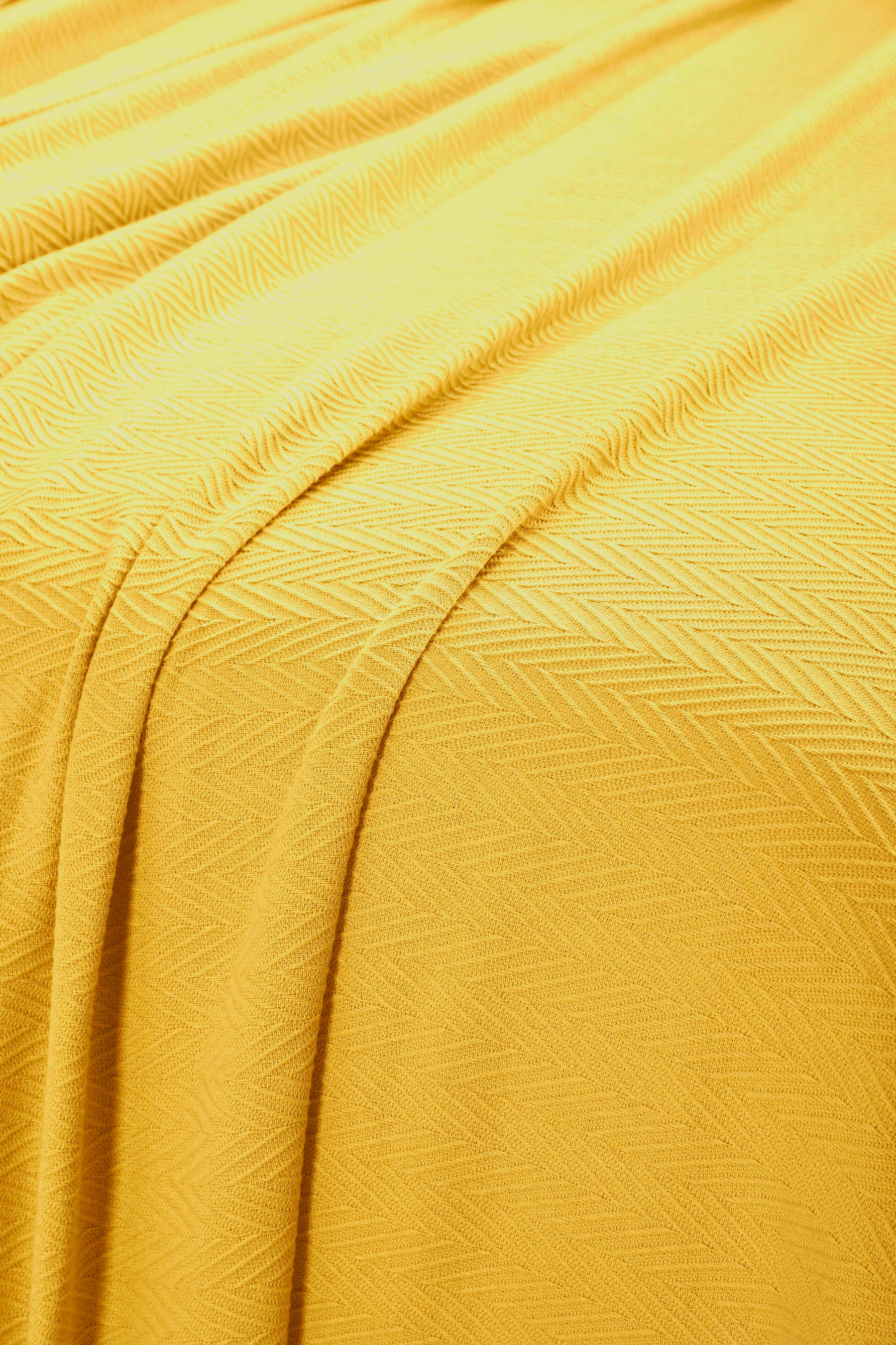 Chevron All-Season Cotton Blanket - Yellow