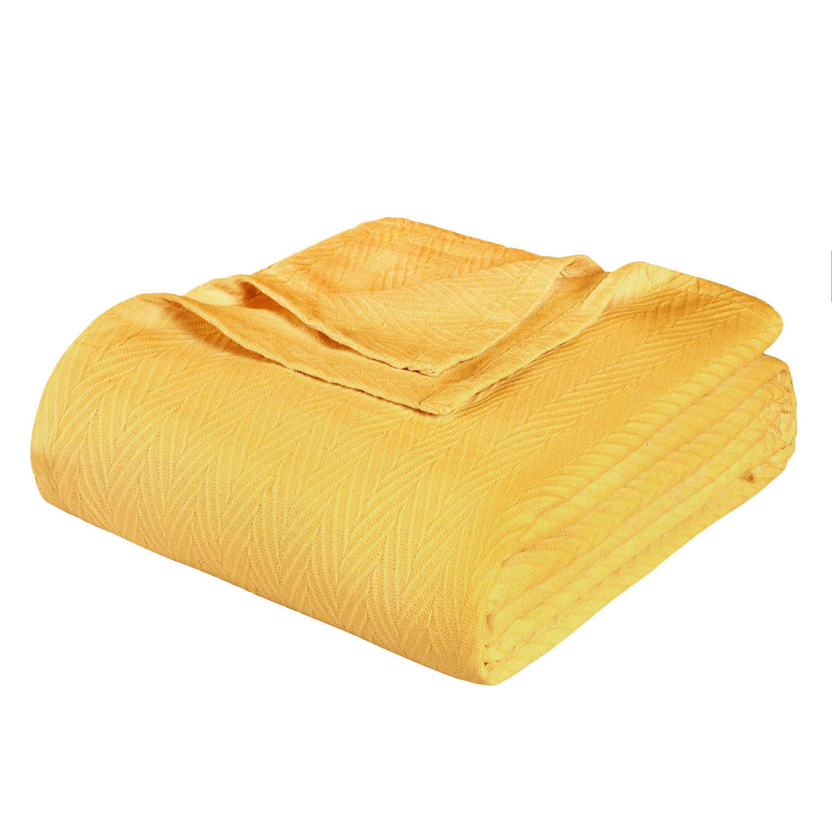 Chevron All-Season Cotton Blanket - Yellow