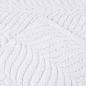 Chevron Zero Twist Cotton Solid and Jacquard Face Towel - White