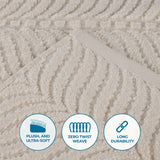 Chevron Zero Twist Solid and Jacquard Soft Cotton Hand Towel Set of 6