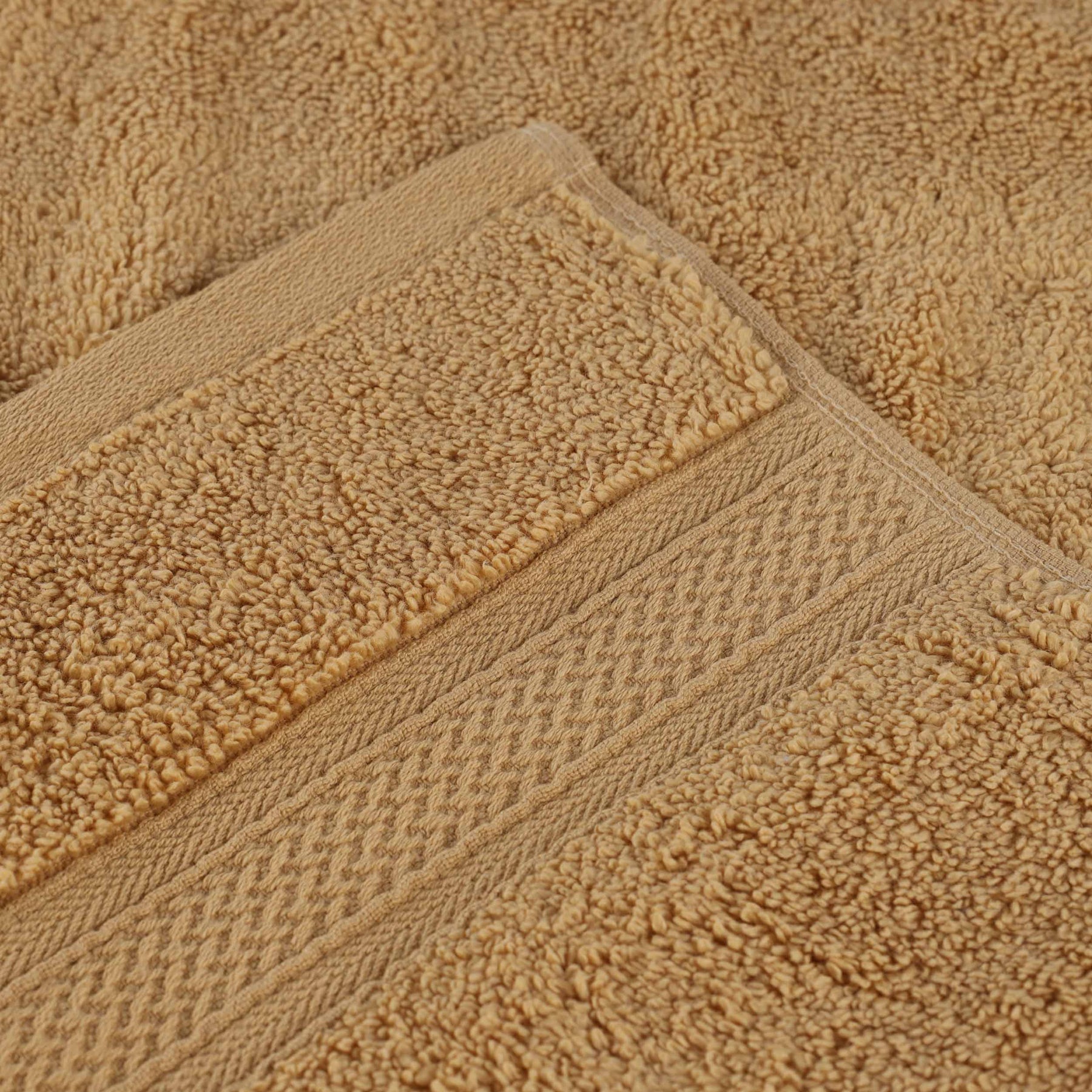 Cotton Highly Absorbent 6-Piece Jacquard Chevron Towel Set - Gold