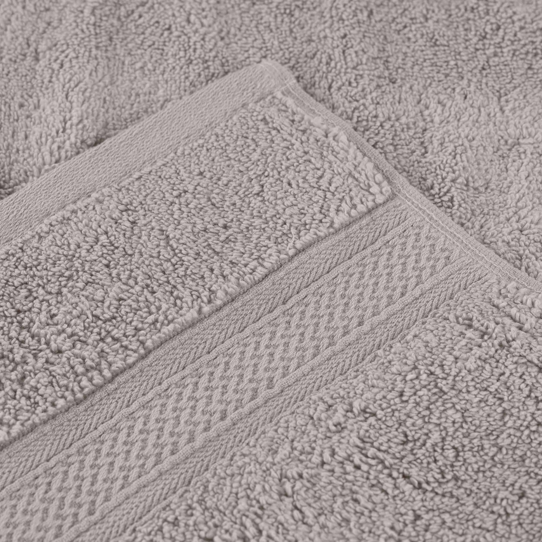 Cotton Highly Absorbent 6-Piece Jacquard Chevron Towel Set - Platinum