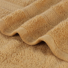 Cotton Highly Absorbent 6-Piece Jacquard Chevron Towel Set - Gold