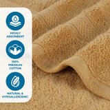 Chevron Zero Twist Solid and Jacquard Soft Cotton Hand Towel Set of 6