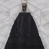 Chevron Zero Twist Solid and Jacquard Soft Cotton Hand Towel Set of 6