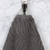 Chevron Zero Twist Solid and Jacquard Soft Cotton Hand Towel Set of 6