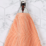 Chevron Zero Twist Solid and Jacquard Soft Cotton Hand Towel Set of 6