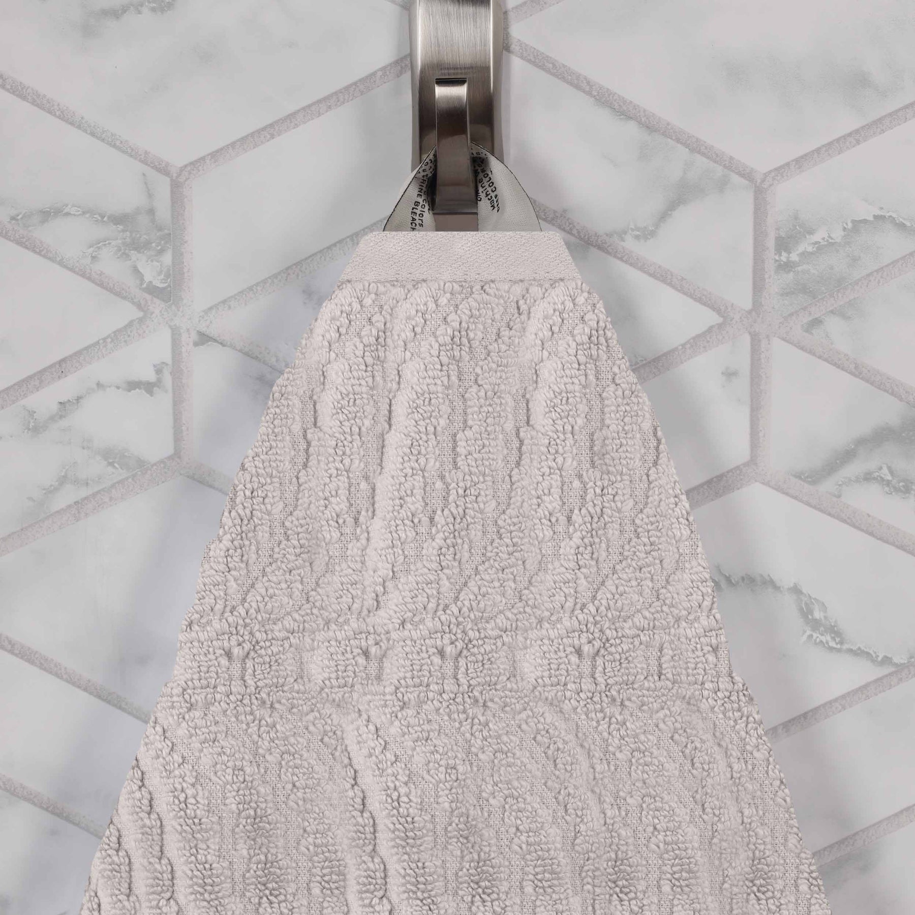 Cotton Highly Absorbent 6-Piece Jacquard Chevron Towel Set - Platinum