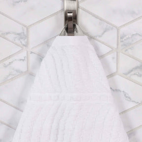 Cotton Highly Absorbent 6-Piece Jacquard Chevron Towel Set - White