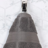 Chevron Zero Twist Solid and Jacquard Soft Cotton Hand Towel Set of 6