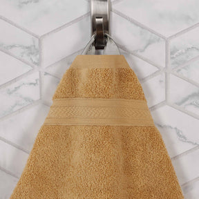 Chevron Zero Twist Cotton 3 Piece Jacquard Towel Set - Gold
