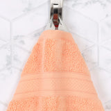 Chevron Zero Twist Solid and Jacquard Soft Cotton Hand Towel Set of 6