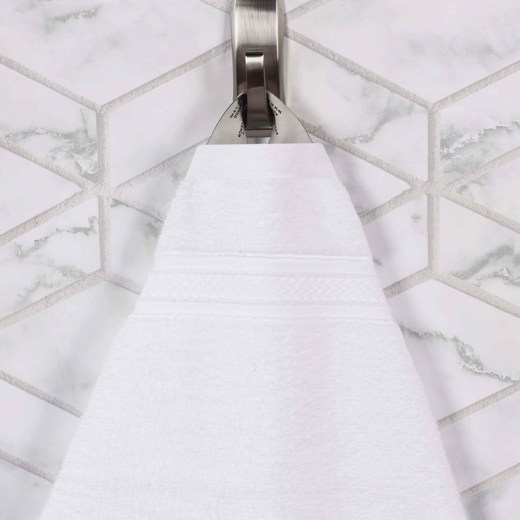 Chevron Zero Twist Cotton Solid and Jacquard Bath Sheet - White