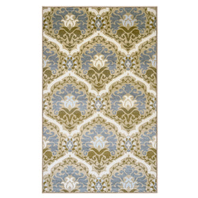 Chloe Non-Slip Floral Damask Indoor Washable Area Rug - Taupe