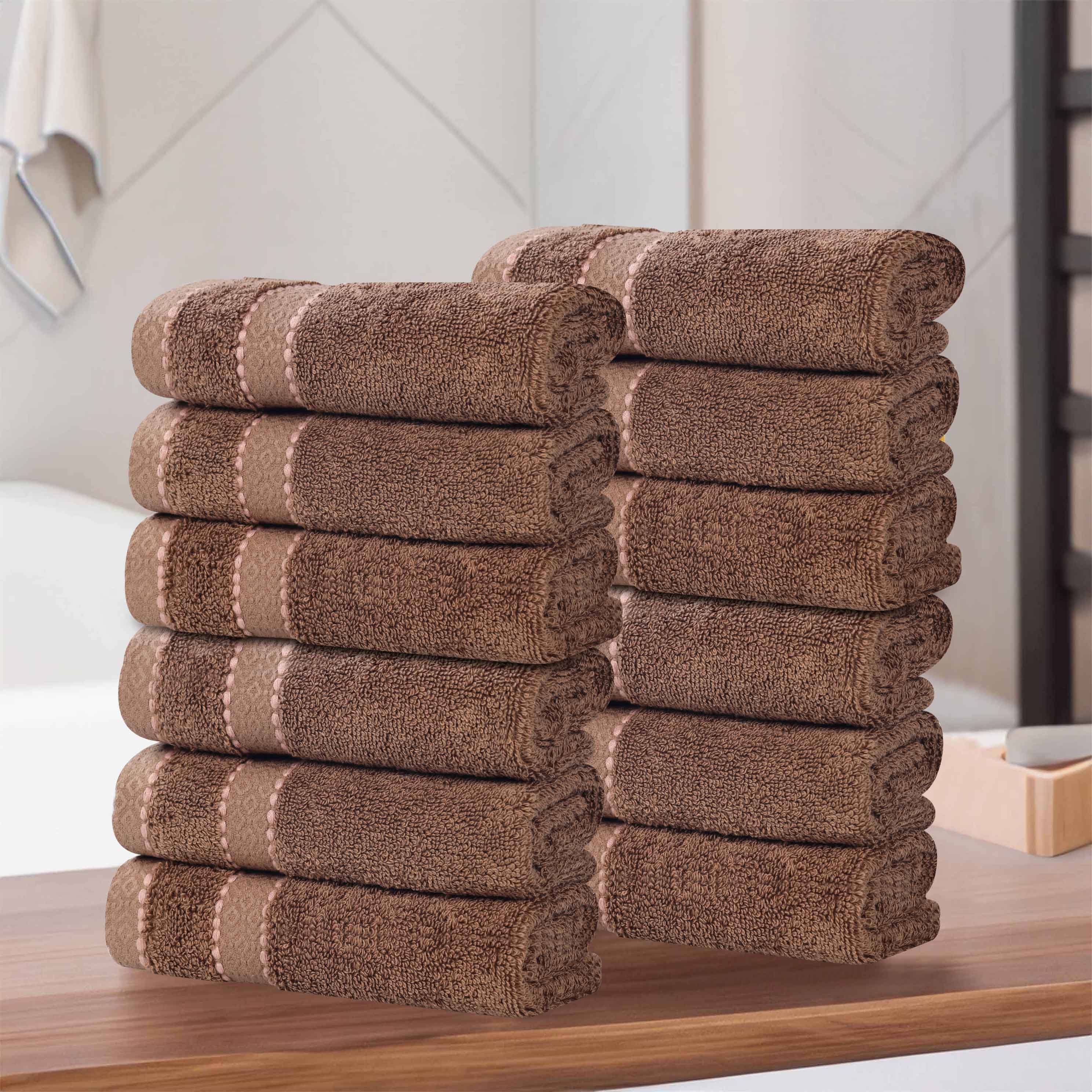 Egyptian Giza Cotton Plush Soft Face Towel Set of 12 - Egyptian Cotton Face Towel by Superior Brand