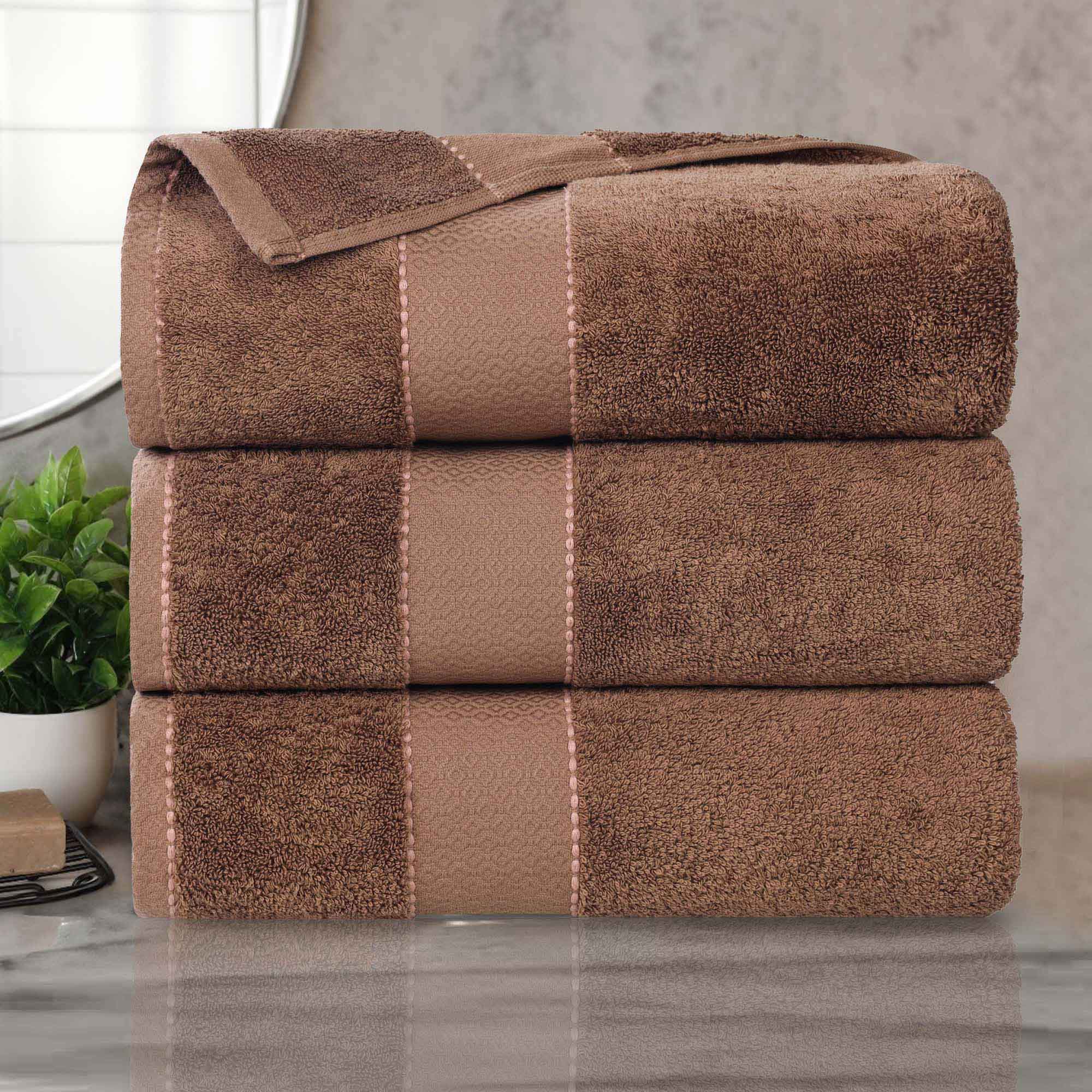 Giza Cotton Plush Absorbent Bath Towel Set of 3 - Egyptian Cotton Bath Towel by Superior Brand